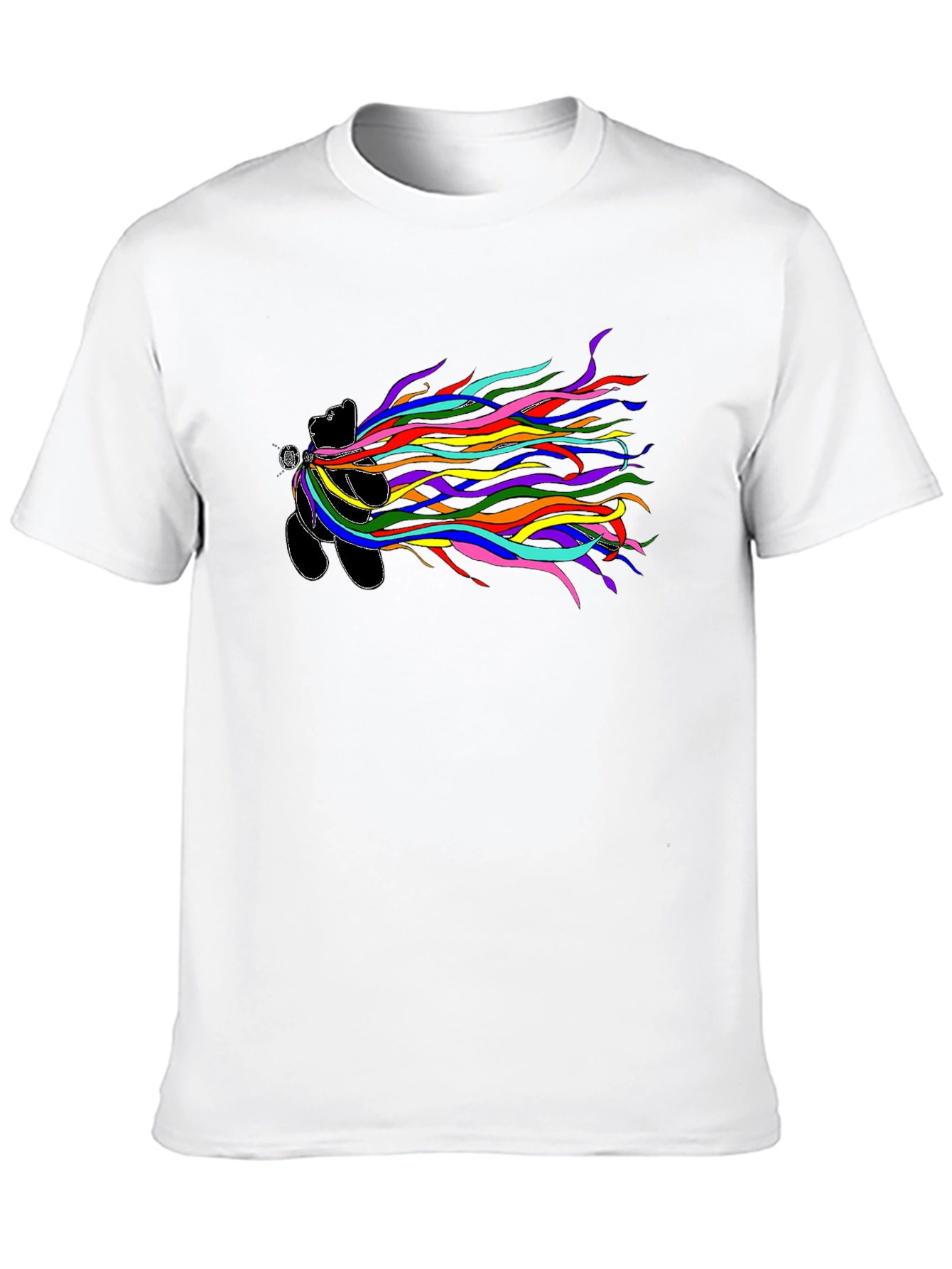 Rainbow Streamer Bear Black Tee
