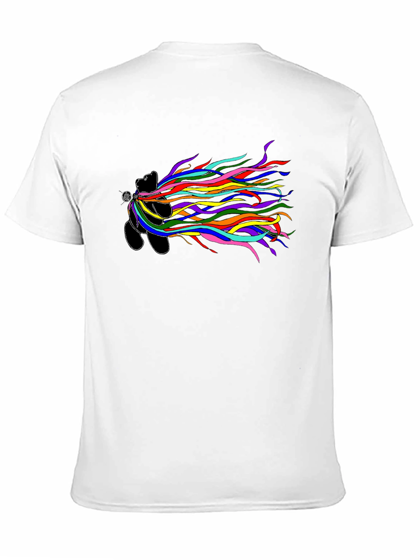 Rainbow Streamer Bear Black Tee