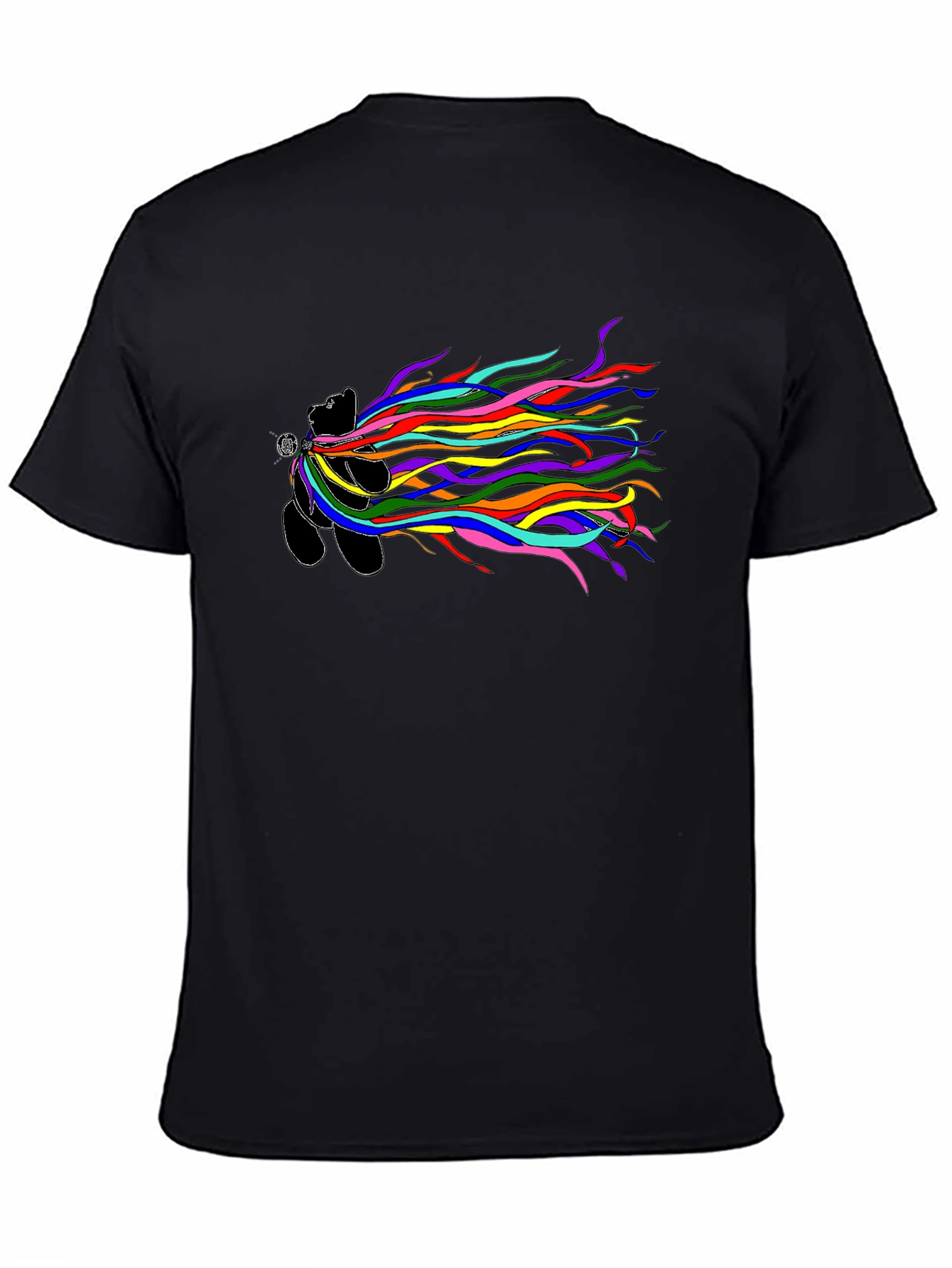 Rainbow Streamer Bear Black Tee