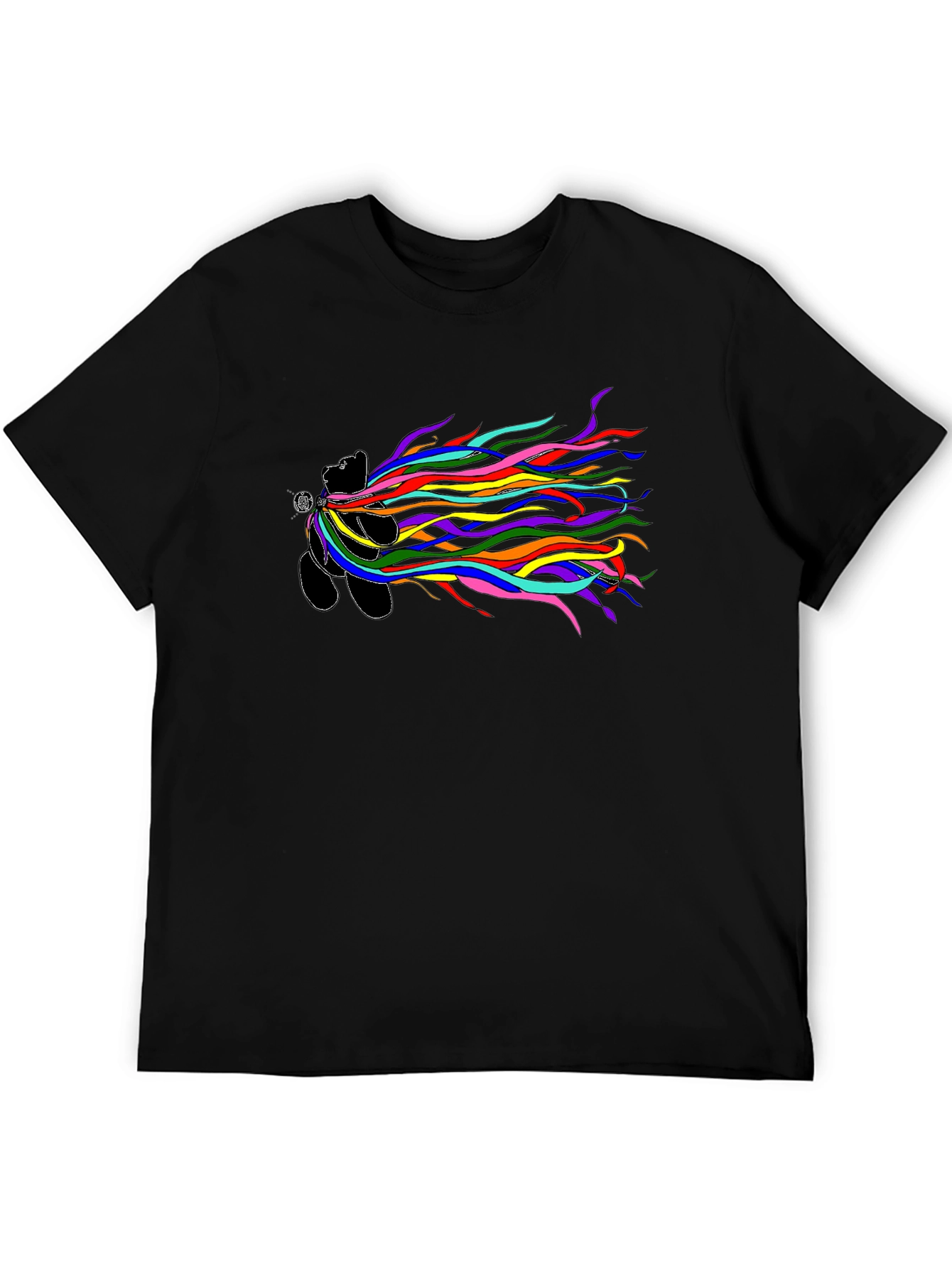 Rainbow Streamer Bear Black Tee