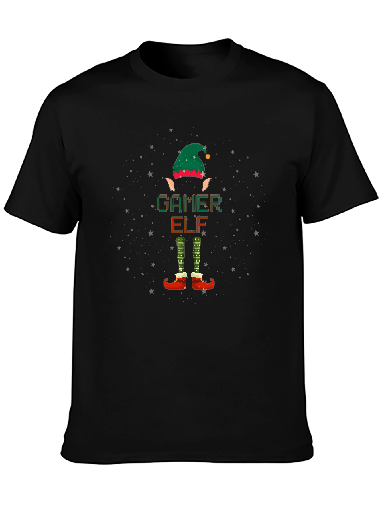 Gamer Elf Christmas T-Shirt - Pixelated Holiday Fun