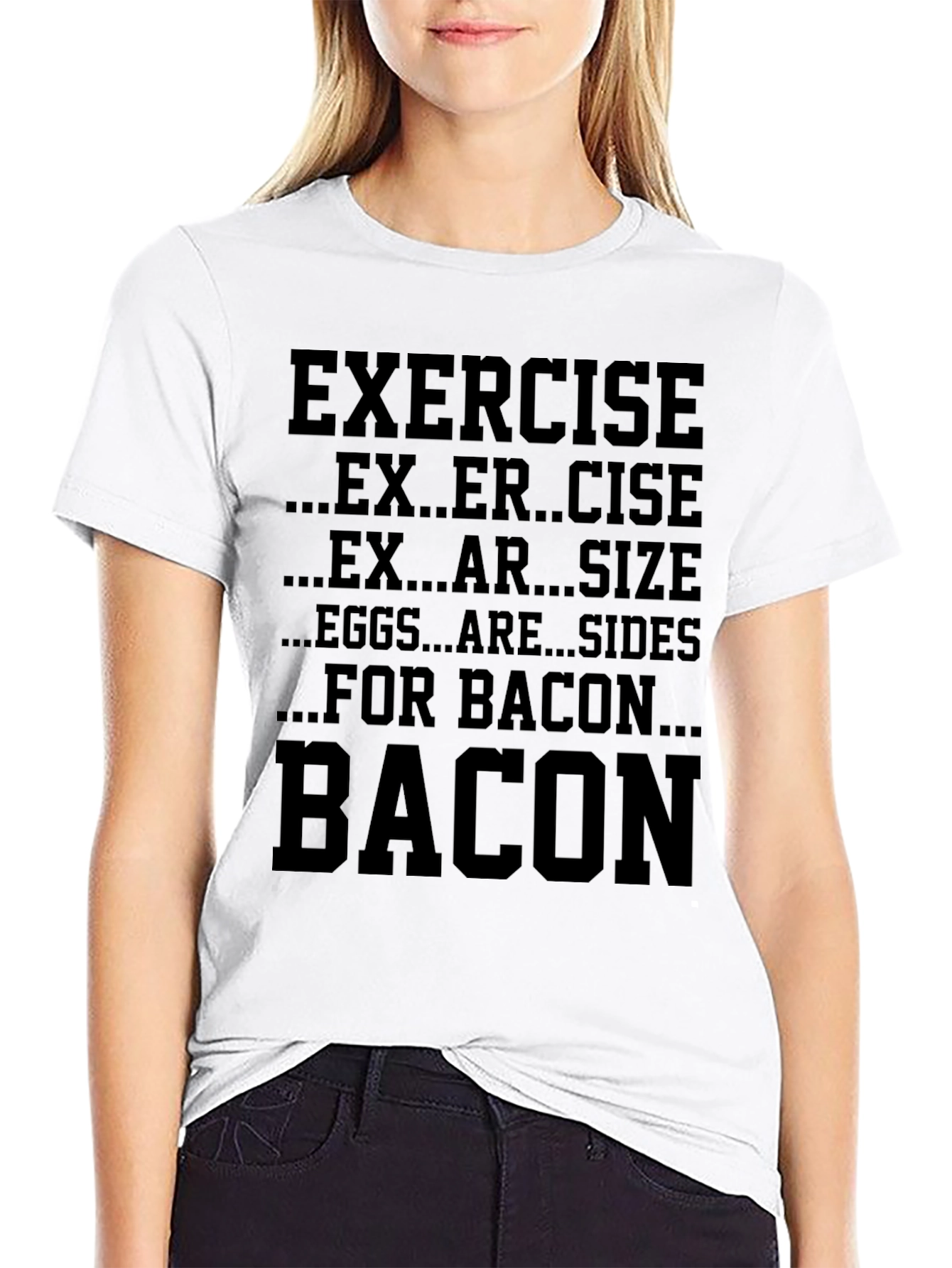 Exercise? Bacon Black Graphic Tee