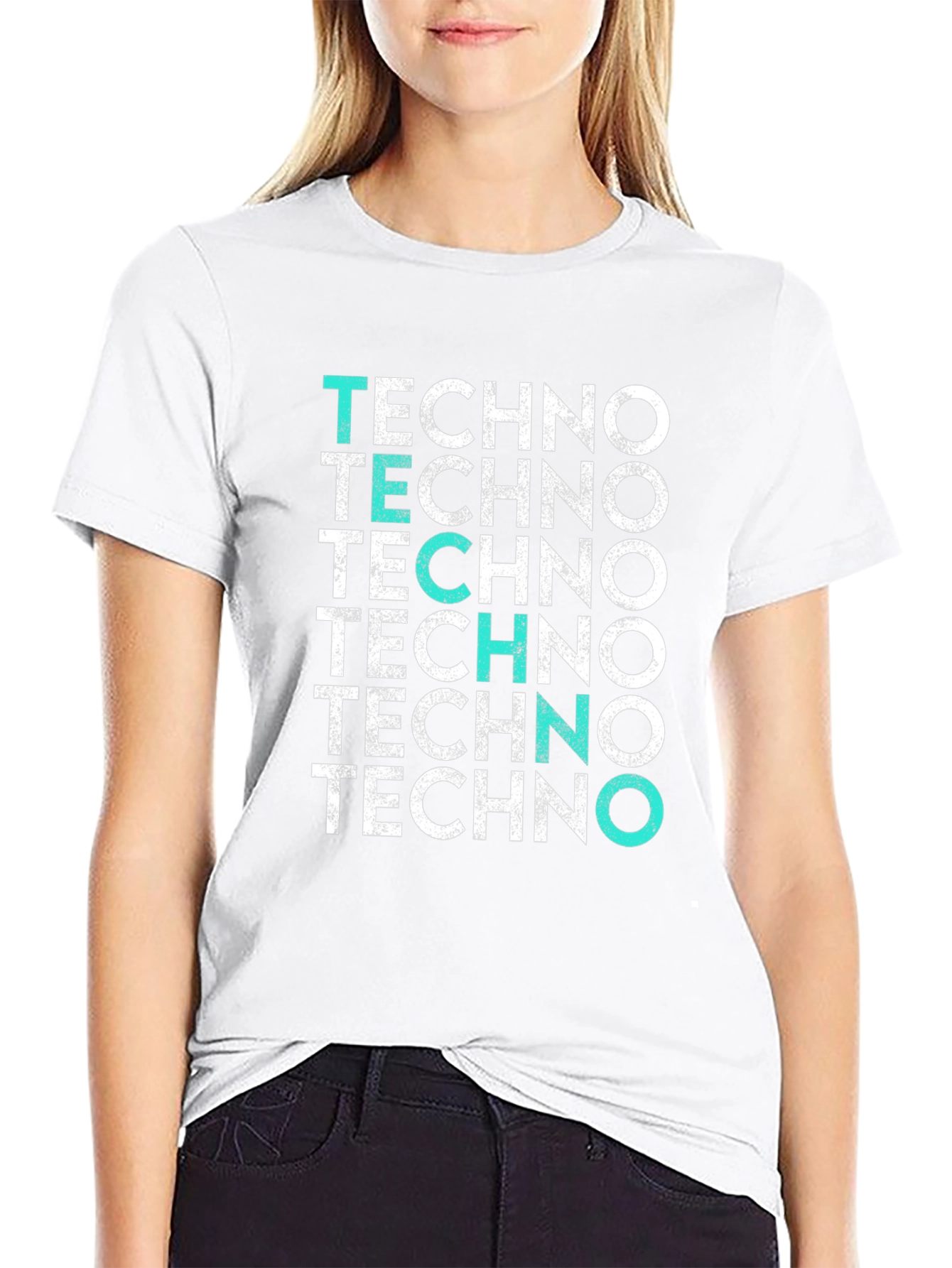 Techno Stacked Graphic Print T-Shirt
