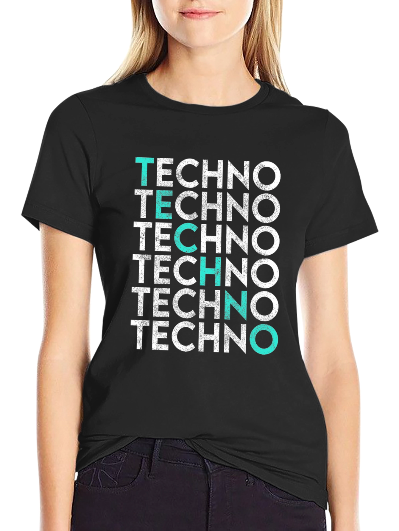 Techno Stacked Graphic Print T-Shirt