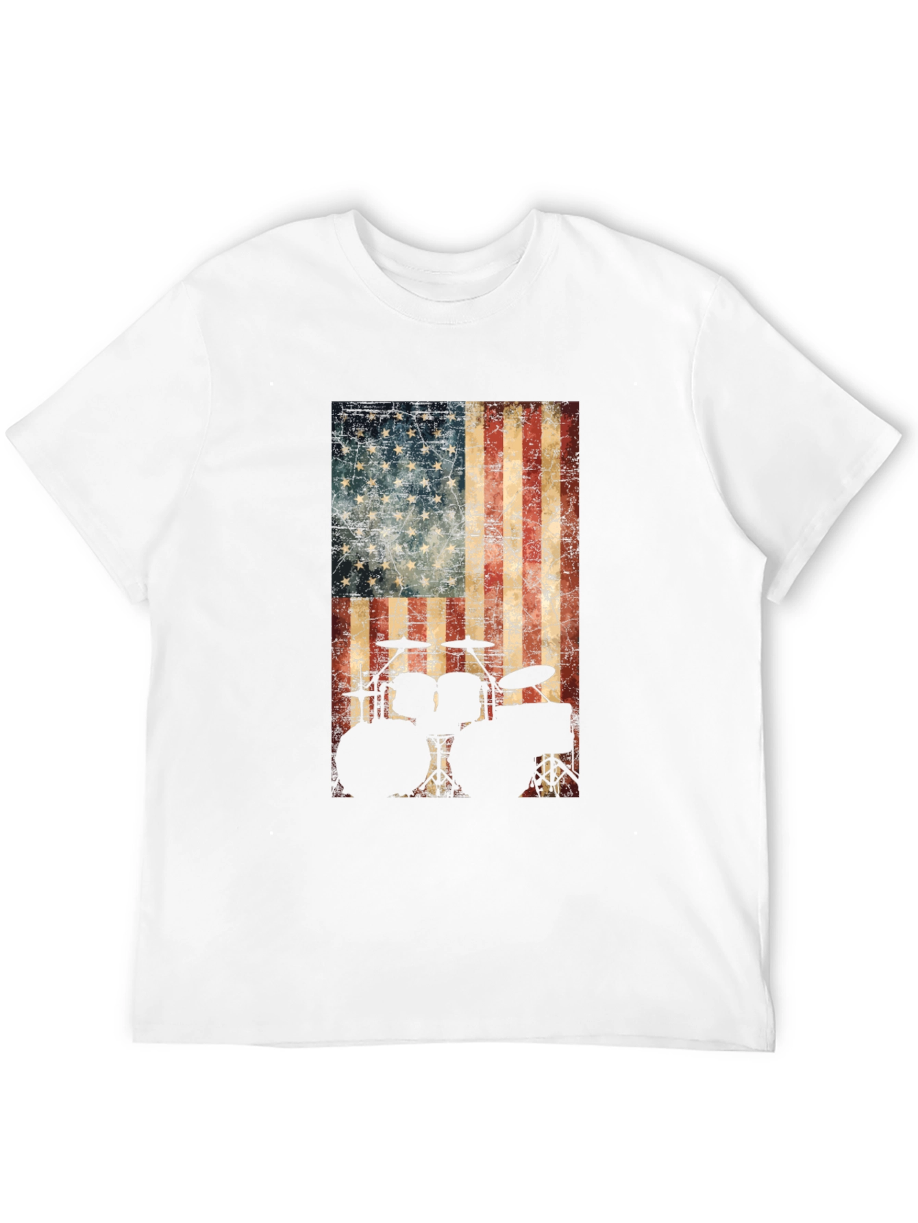 American Flag Drummer T-Shirt - Patriotic Music Tee