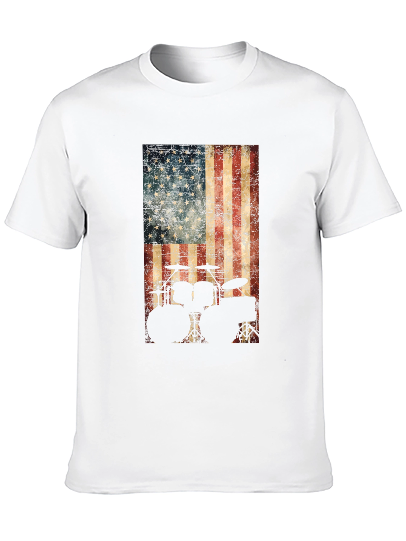 American Flag Drummer T-Shirt - Patriotic Music Tee
