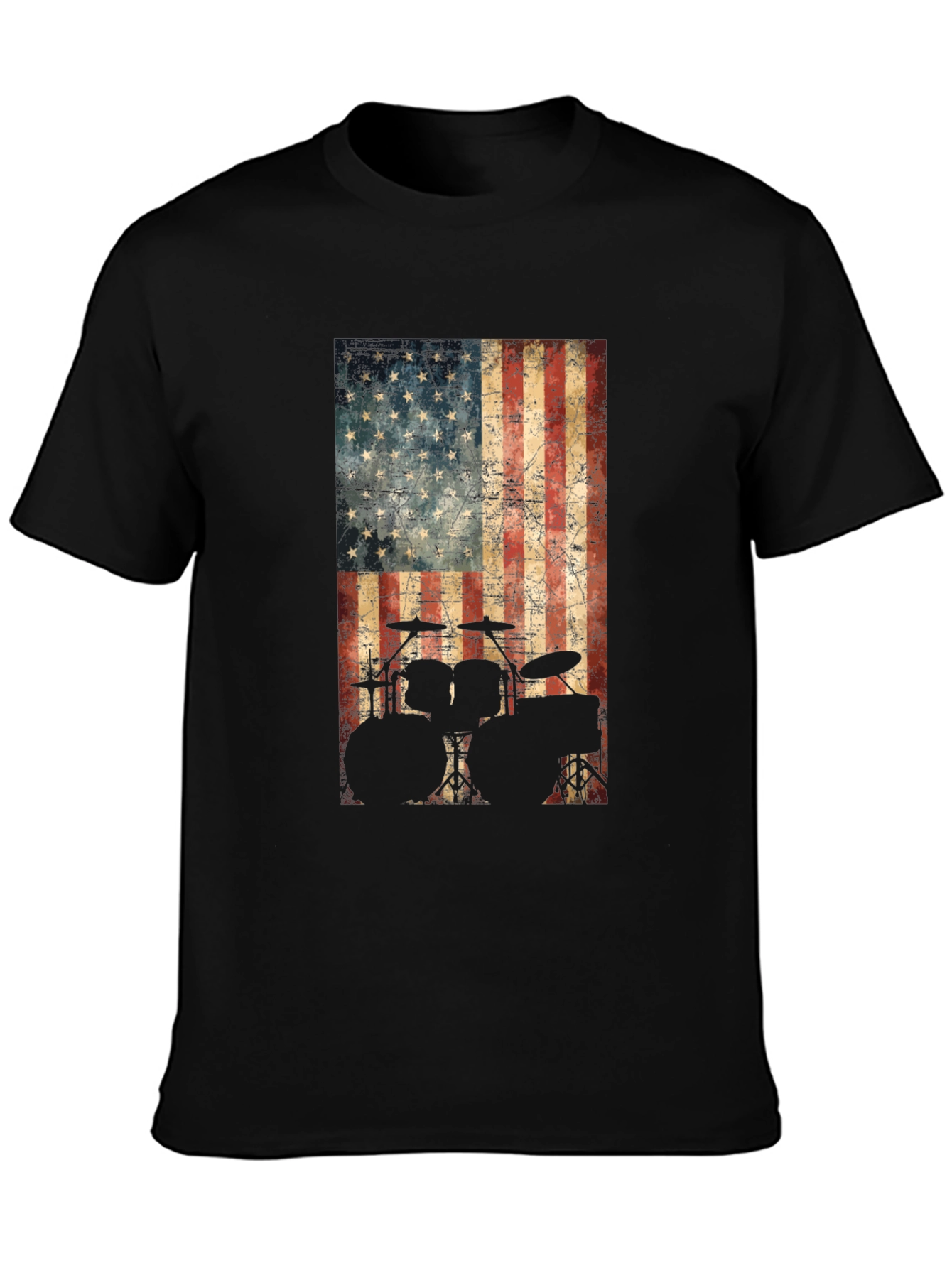 American Flag Drummer T-Shirt - Patriotic Music Tee