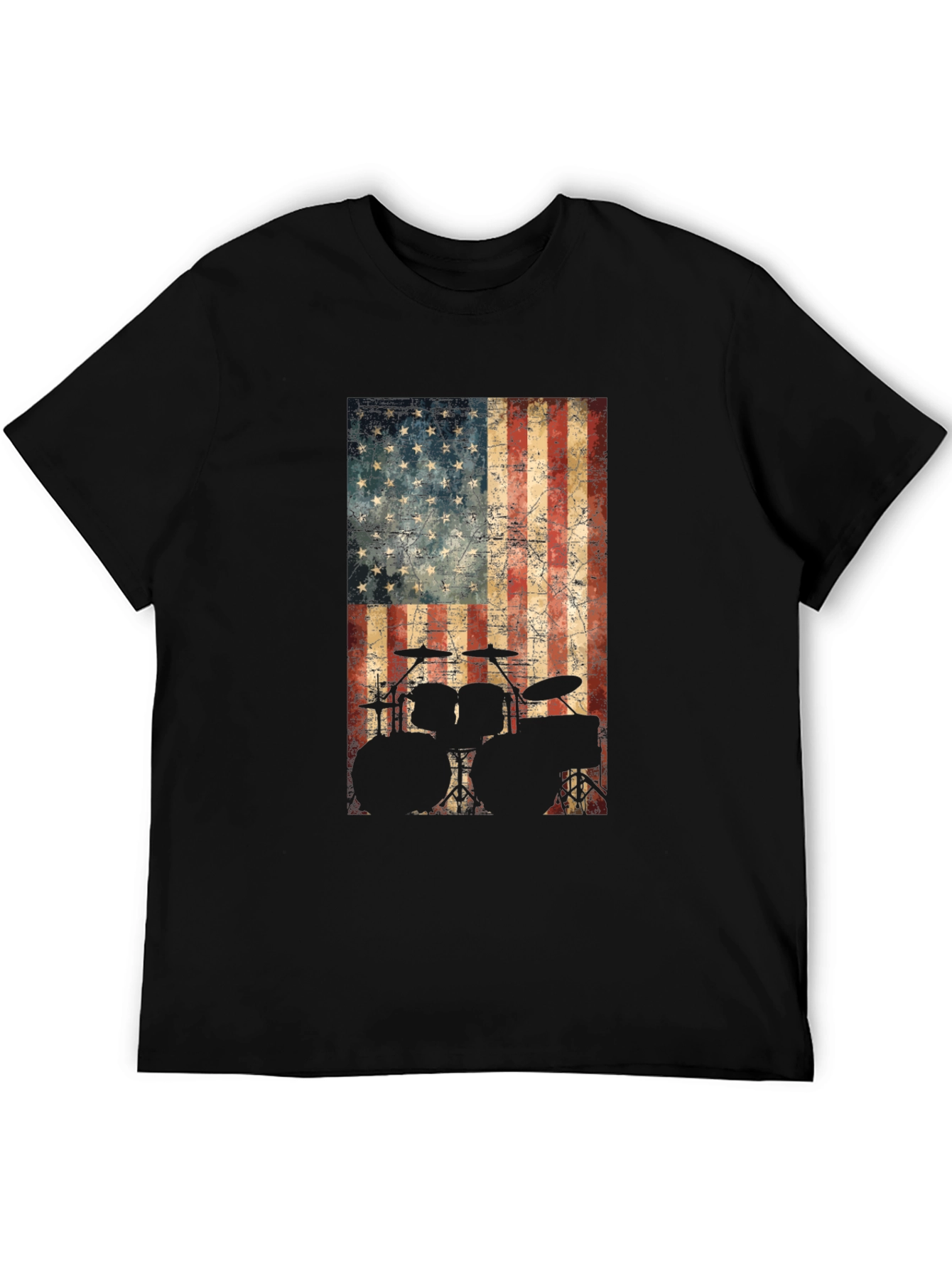 American Flag Drummer T-Shirt - Patriotic Music Tee