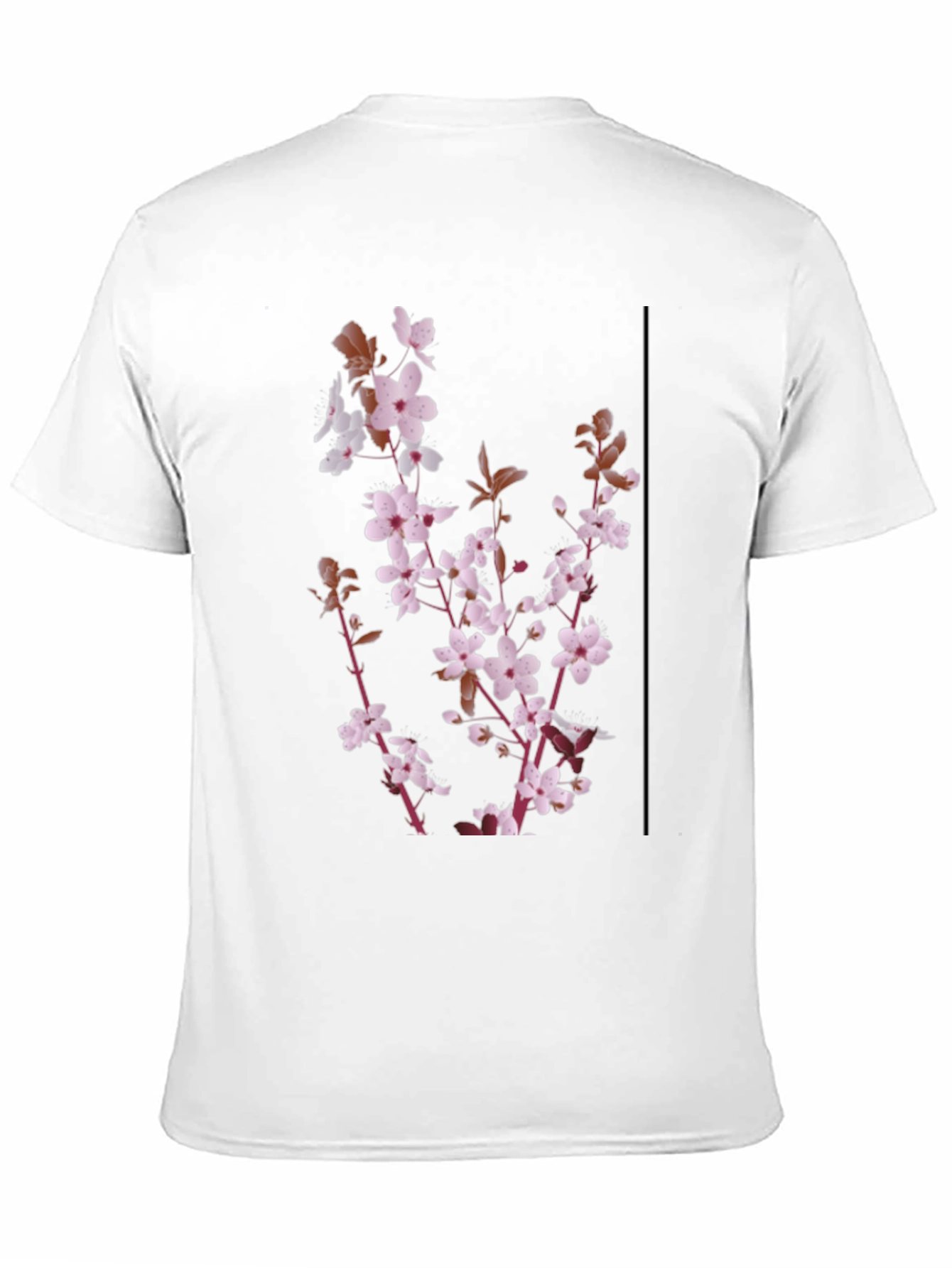 Floral Print Mens Black T-Shirt