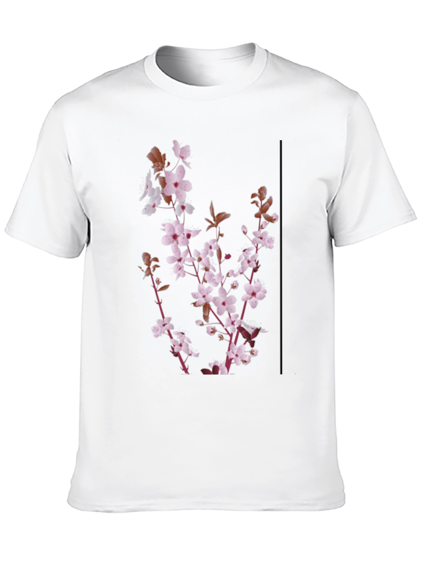 Floral Print Mens Black T-Shirt