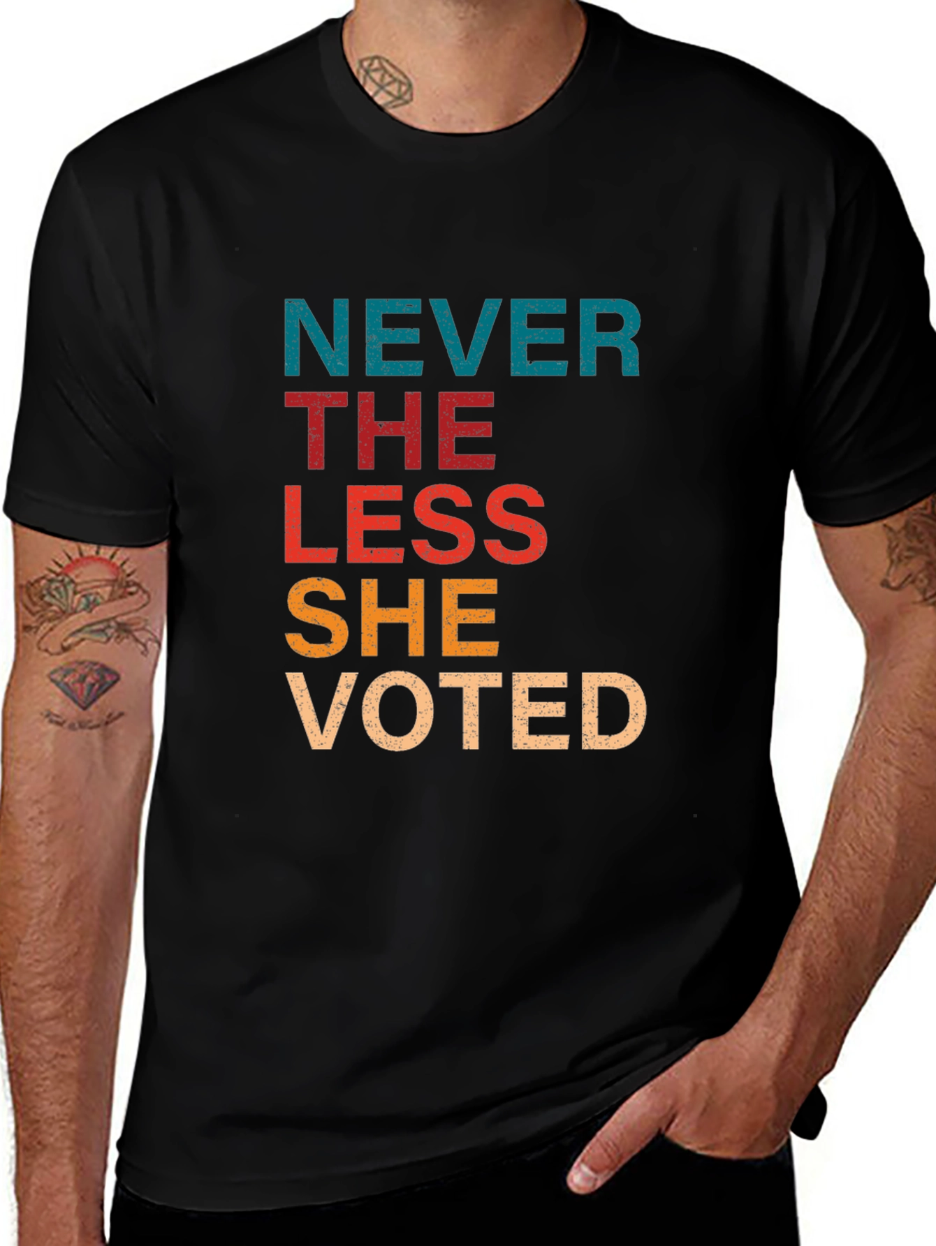 Never The Less She Voted Black T-Shirt