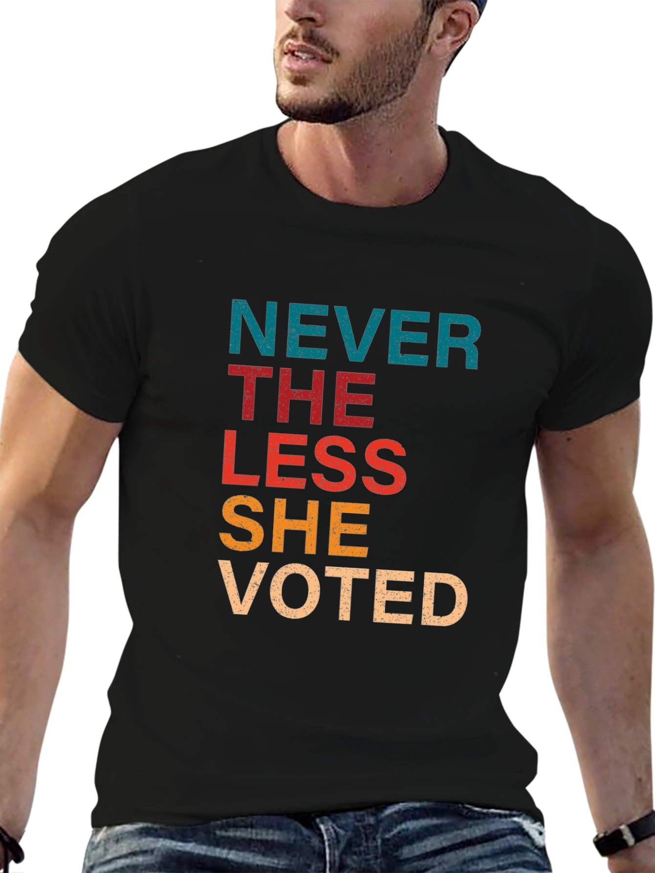 Never The Less She Voted Black T-Shirt