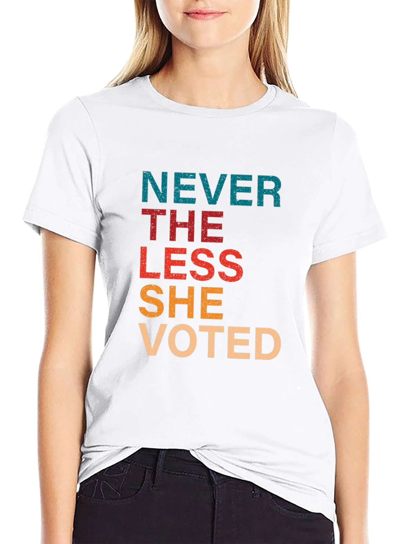 Never The Less She Voted Black T-Shirt
