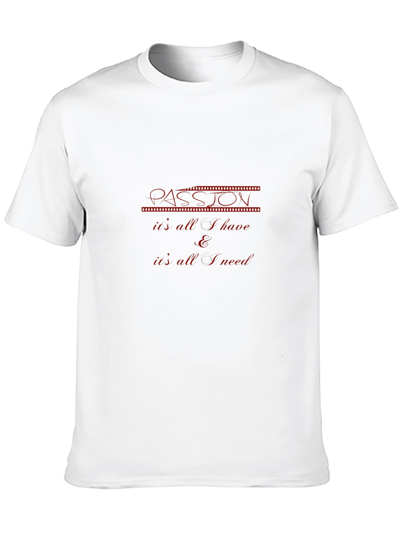 Passion Graphic Print Crew Neck Black T-Shirt