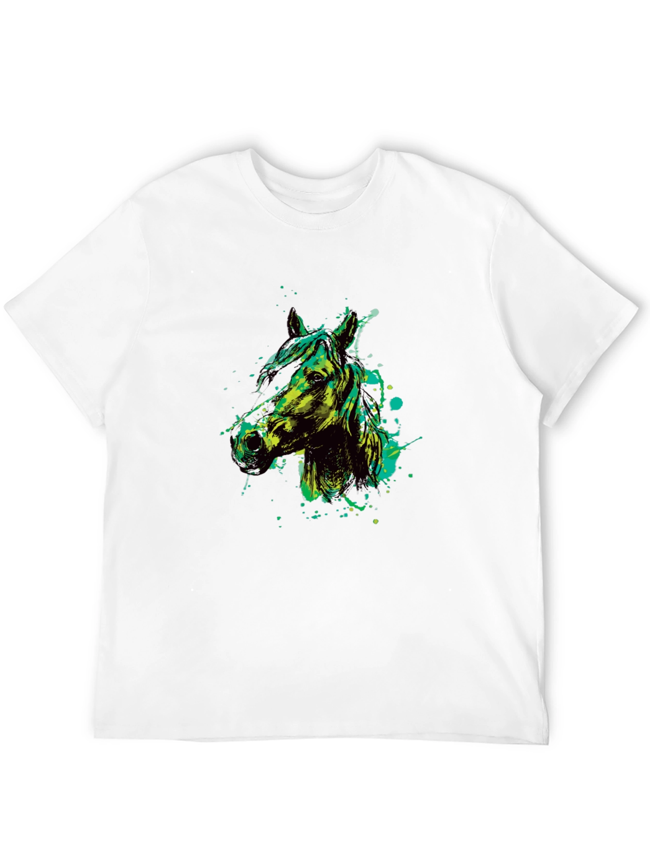Horse Graphic Print Crew Neck T-Shirt