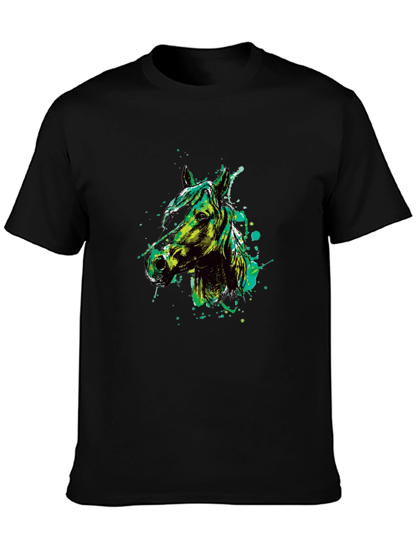 Horse Graphic Print Crew Neck T-Shirt