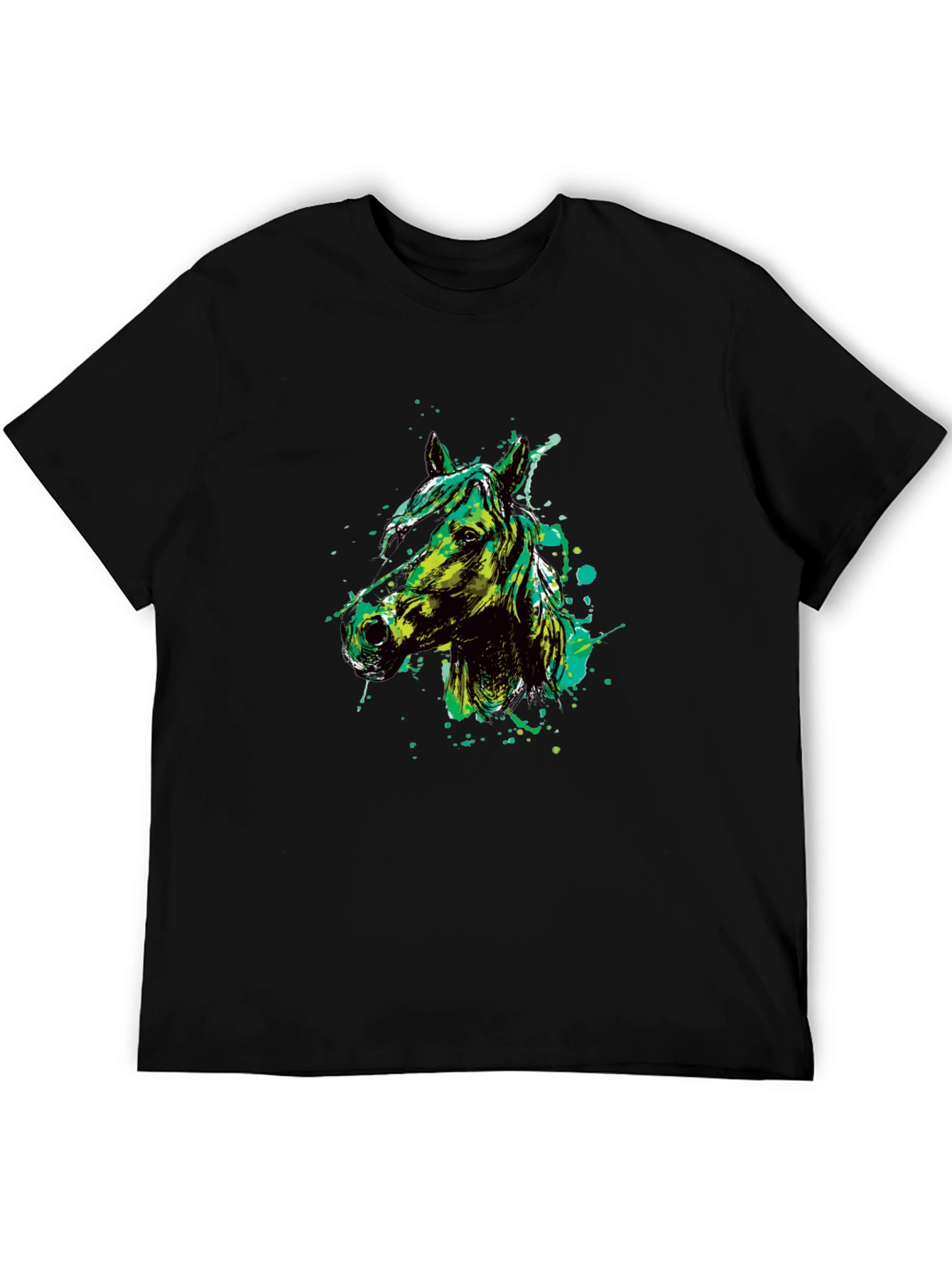Horse Graphic Print Crew Neck T-Shirt