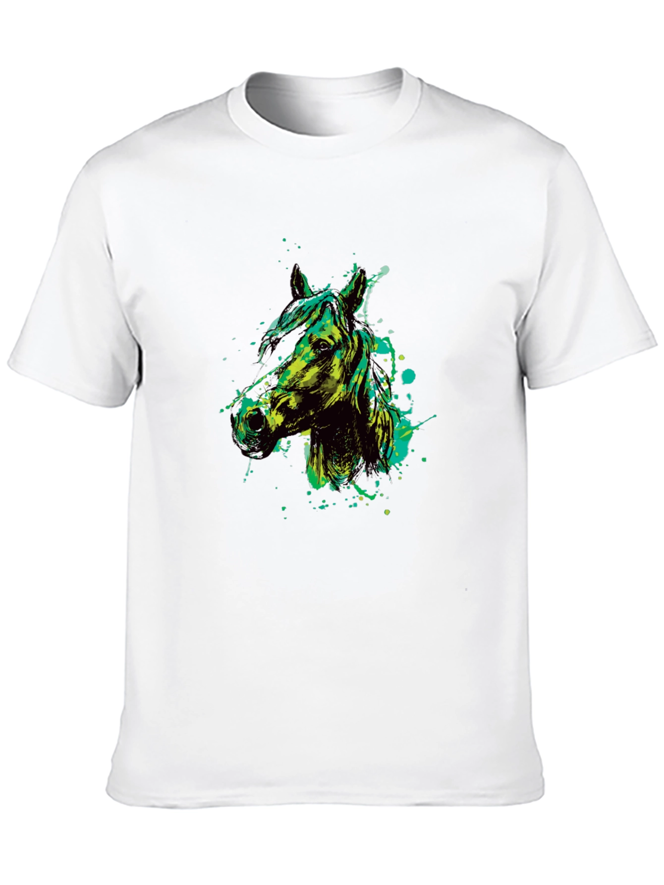 Horse Graphic Print Crew Neck T-Shirt