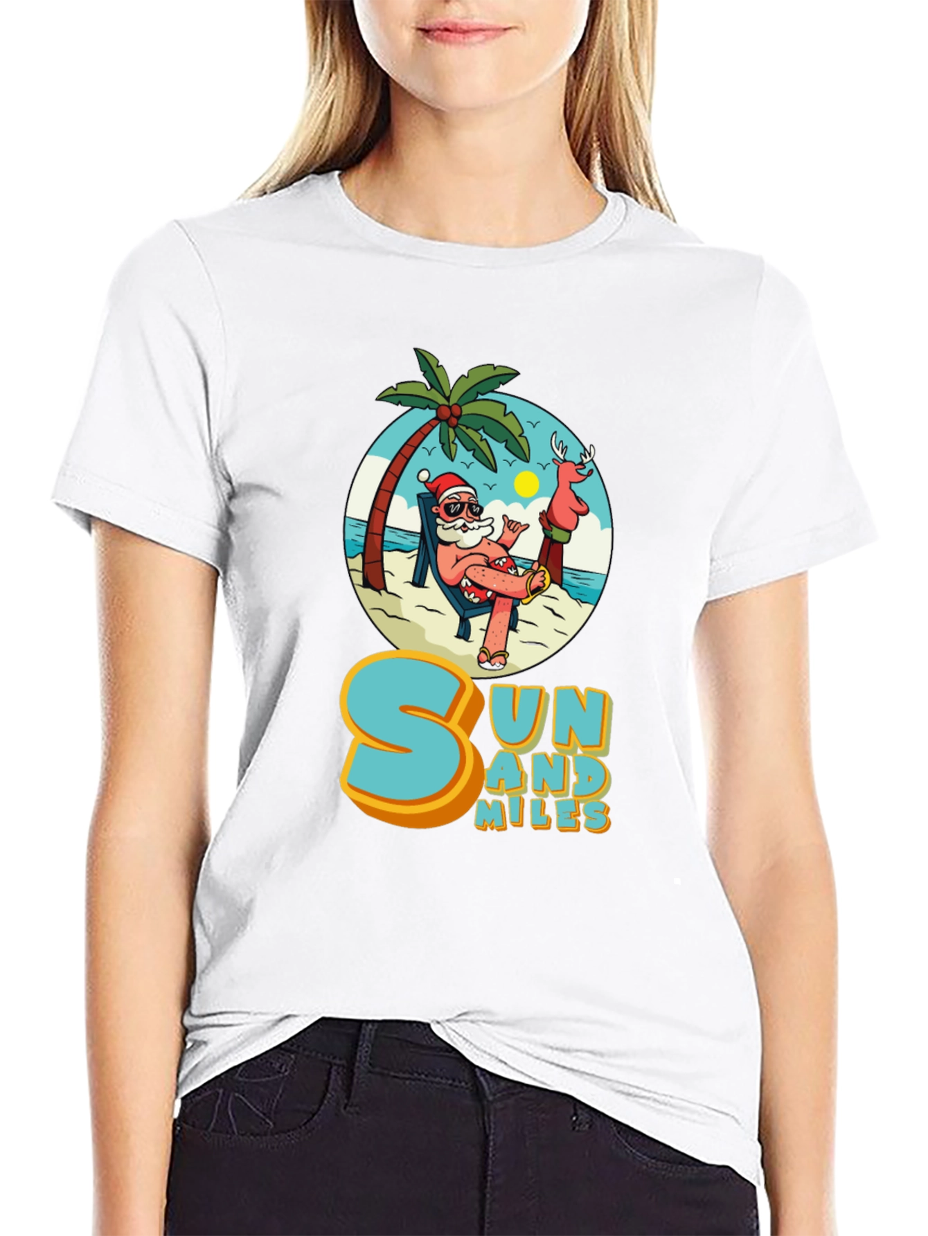 Sun and Miles Beach Santa T-Shirt