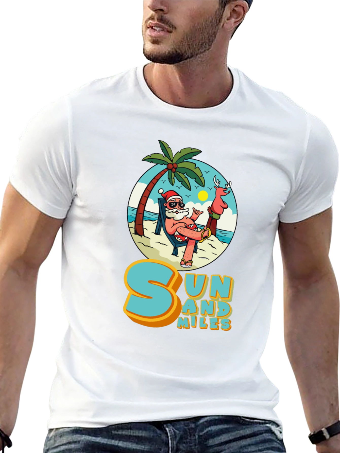 Sun and Miles Beach Santa T-Shirt