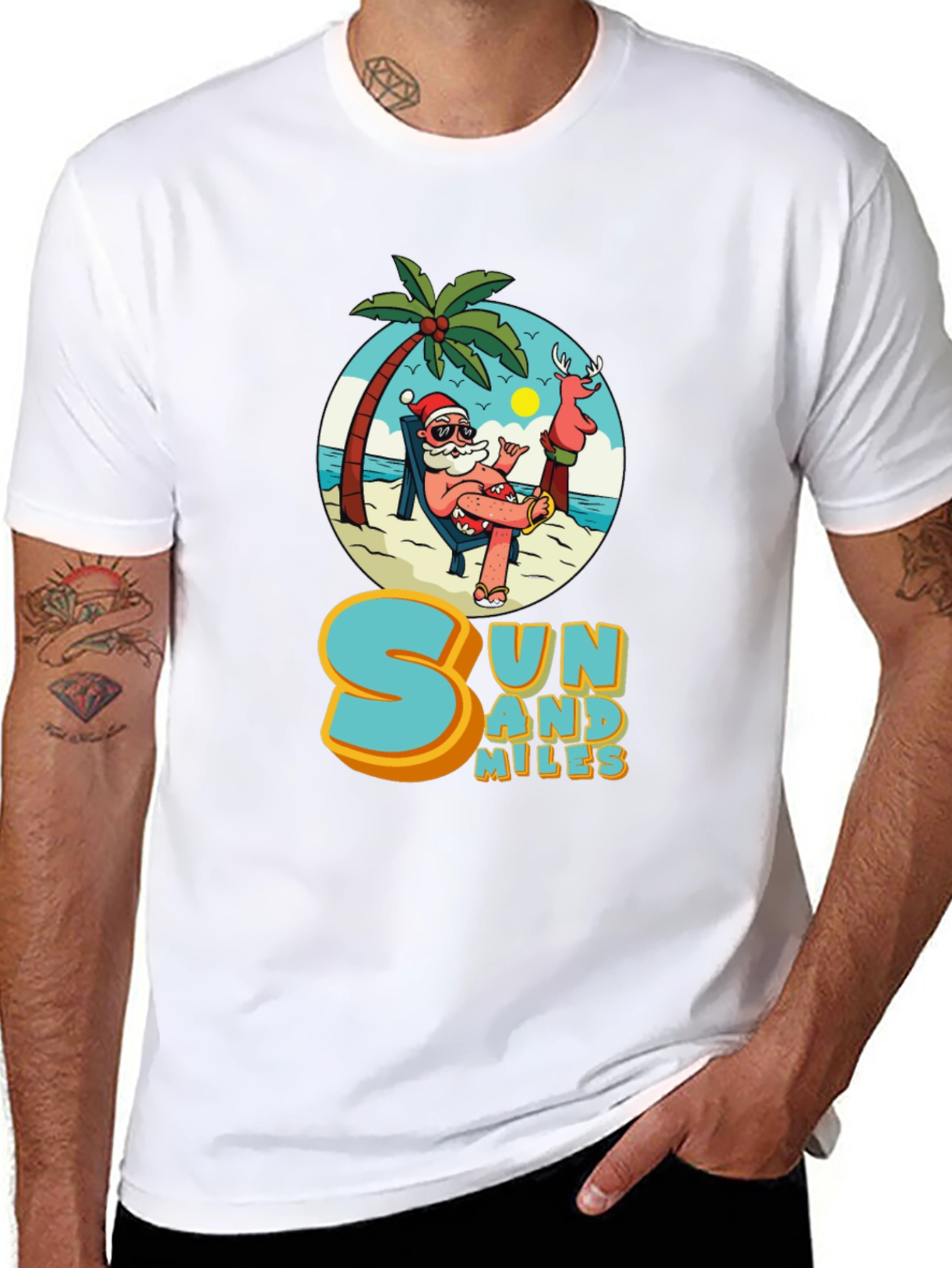 Sun and Miles Beach Santa T-Shirt