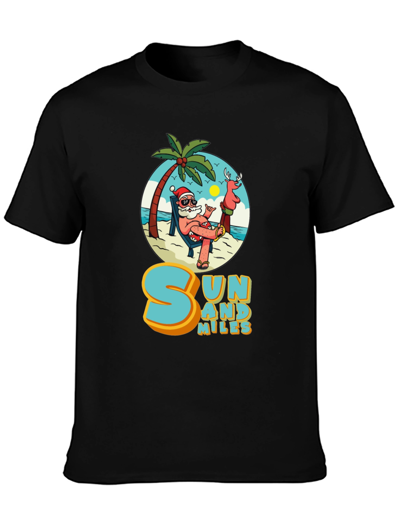 Sun and Miles Beach Santa T-Shirt