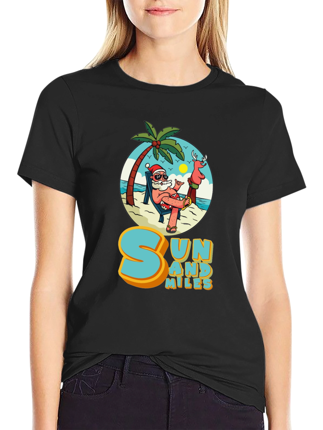 Sun and Miles Beach Santa T-Shirt