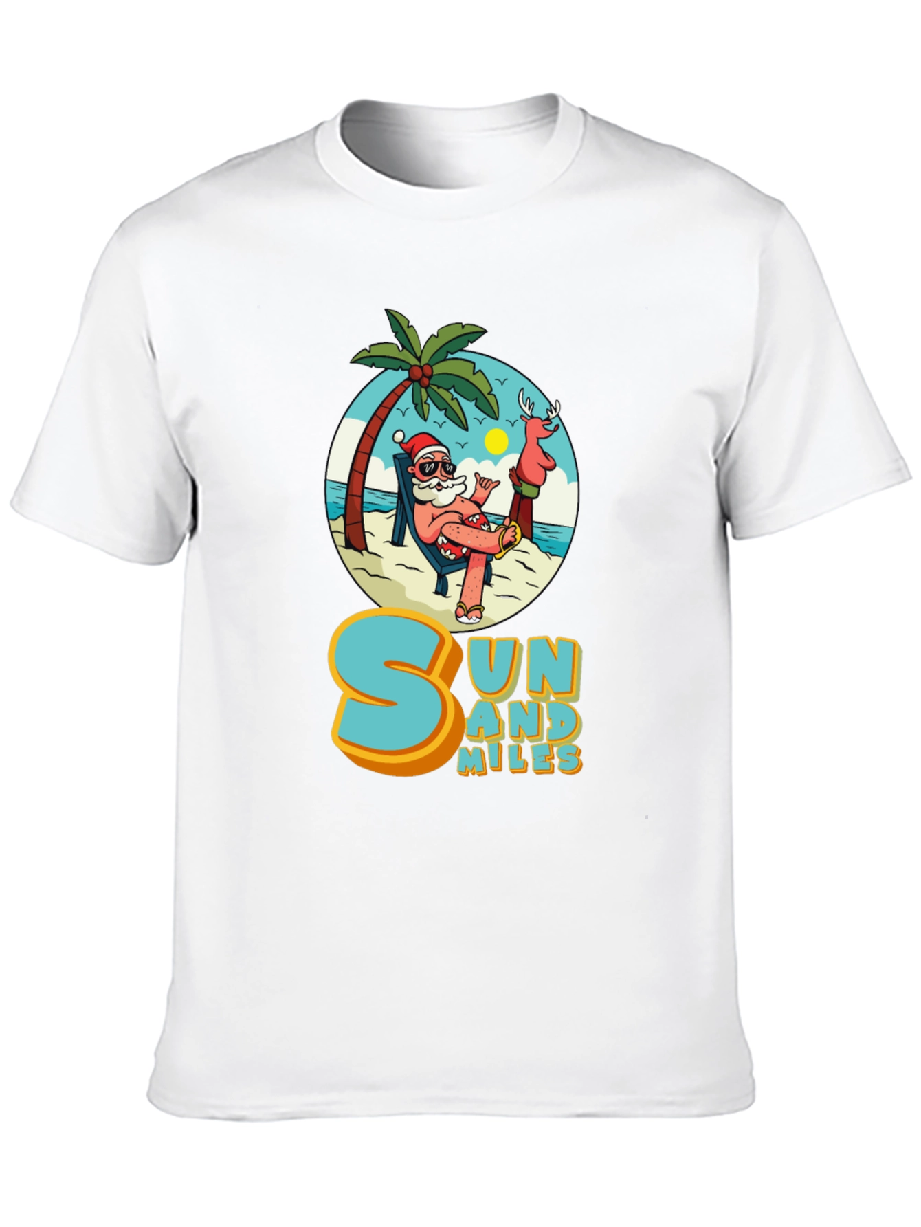 Sun and Miles Beach Santa T-Shirt
