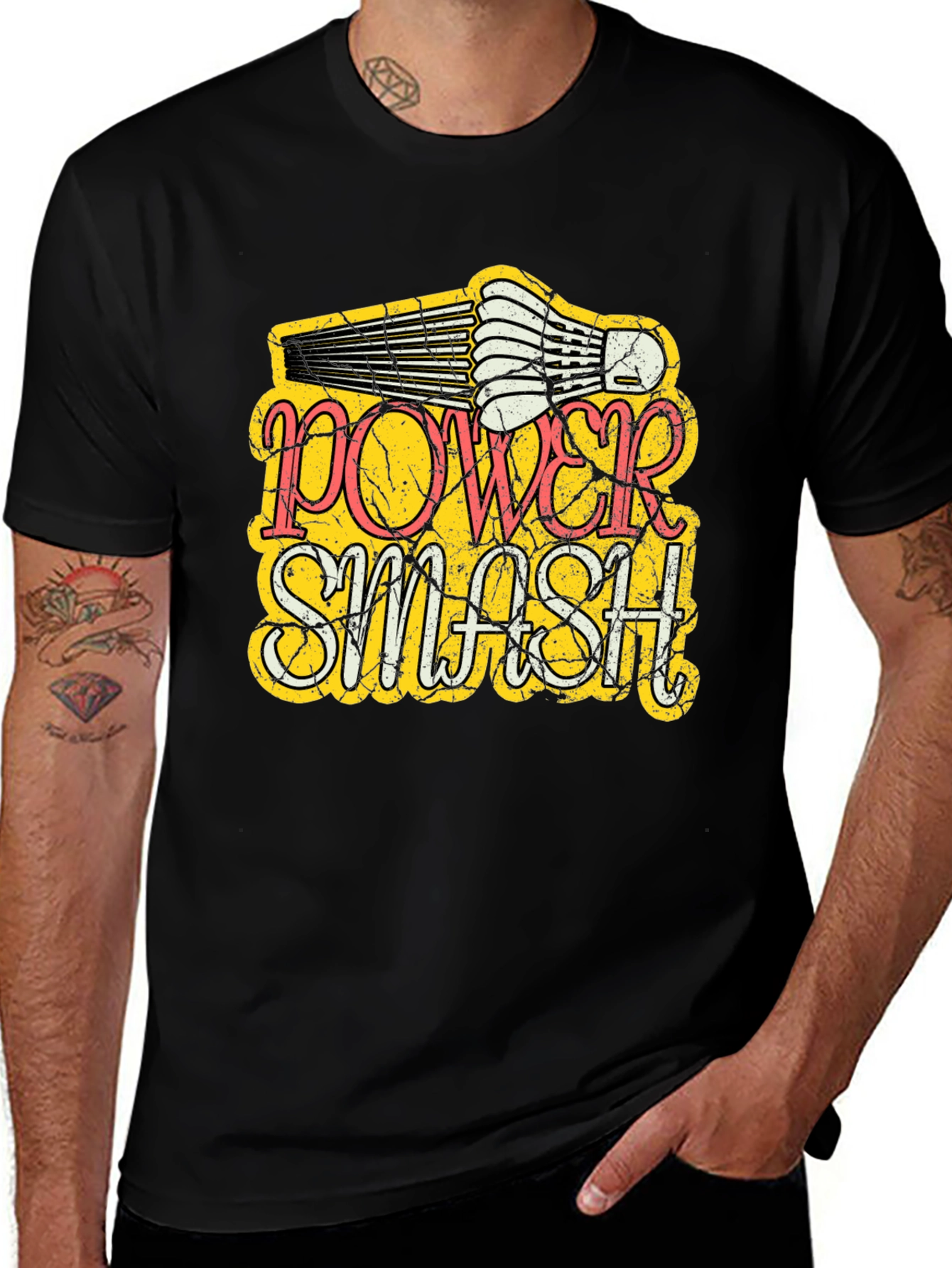 Power Smash Badminton Graphic Tee