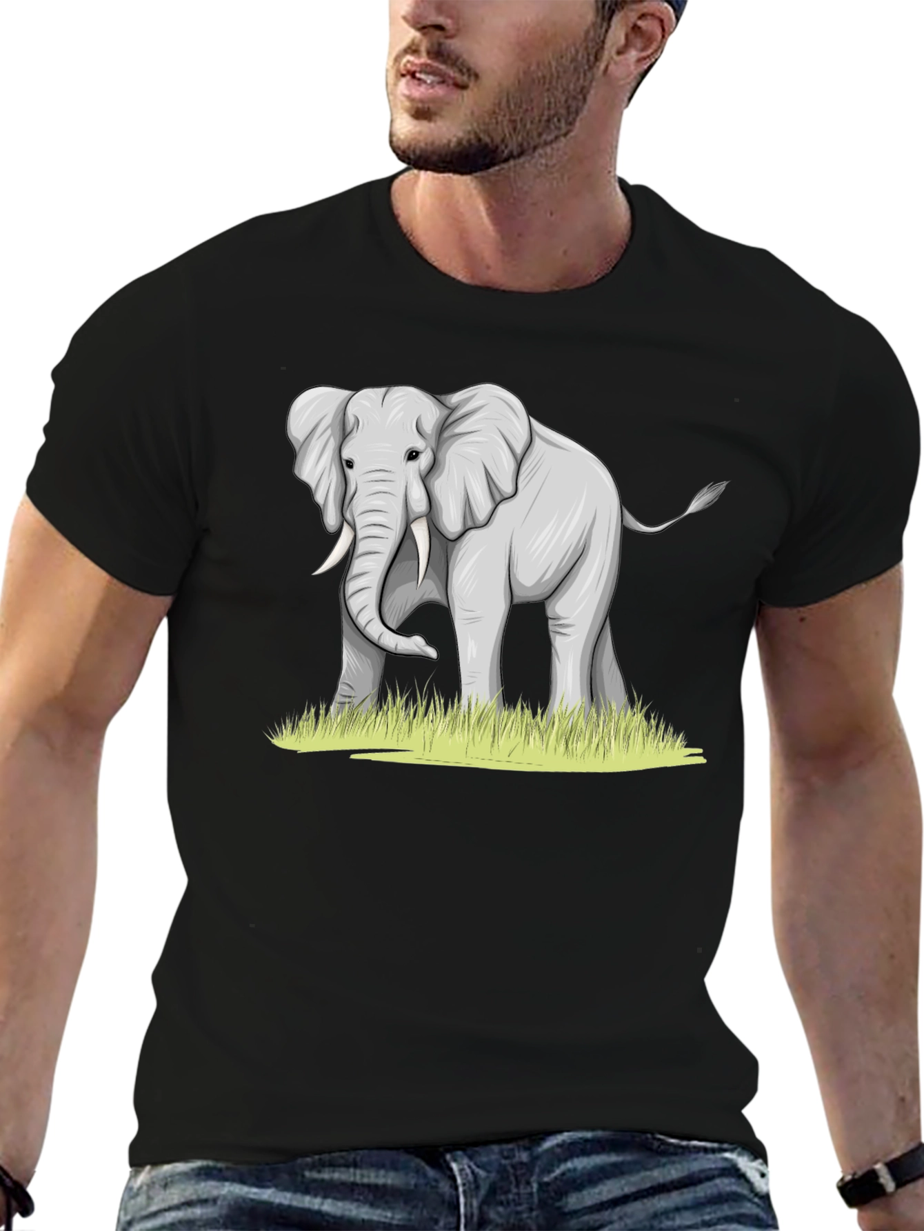 Elephant Graphic Tee - Black Casual Comfort