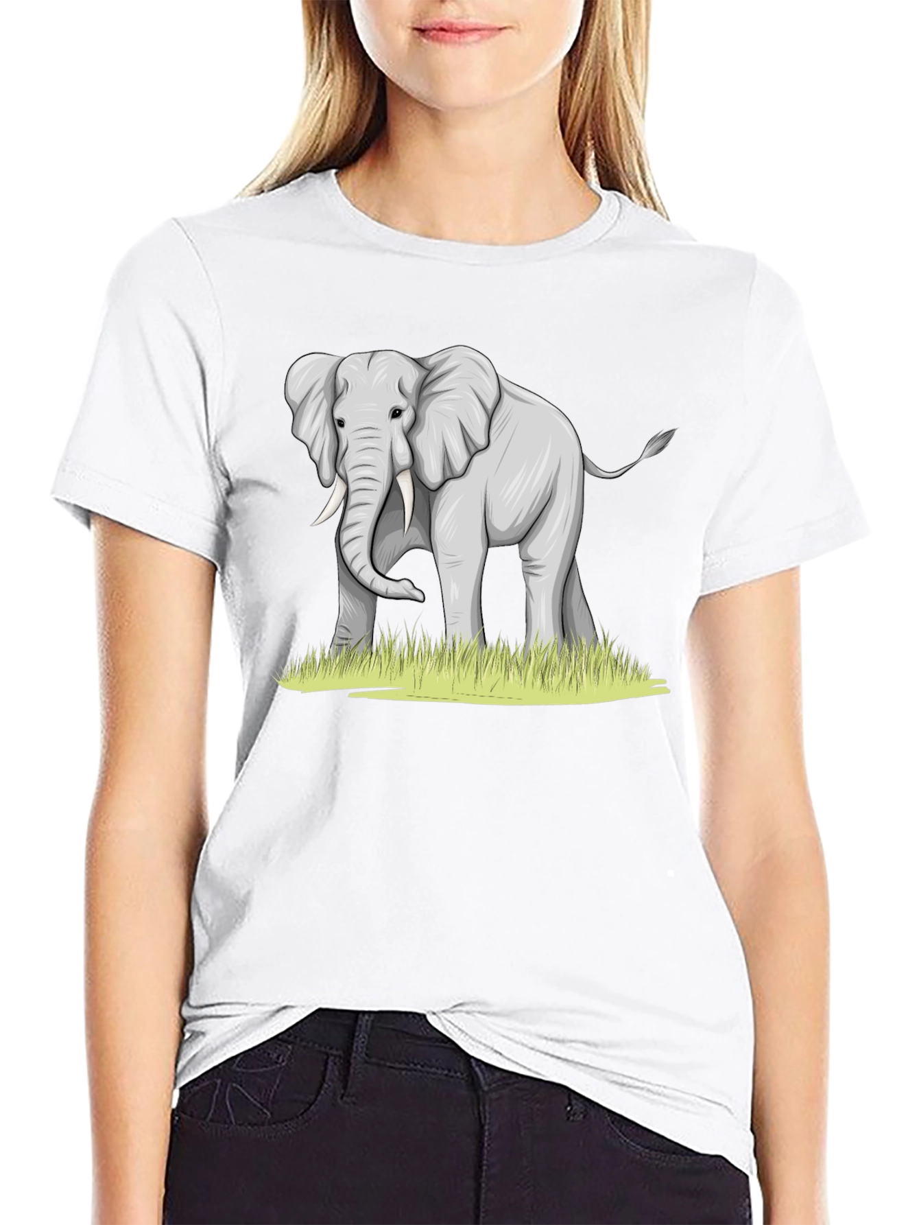 Elephant Graphic Tee - Black Casual Comfort