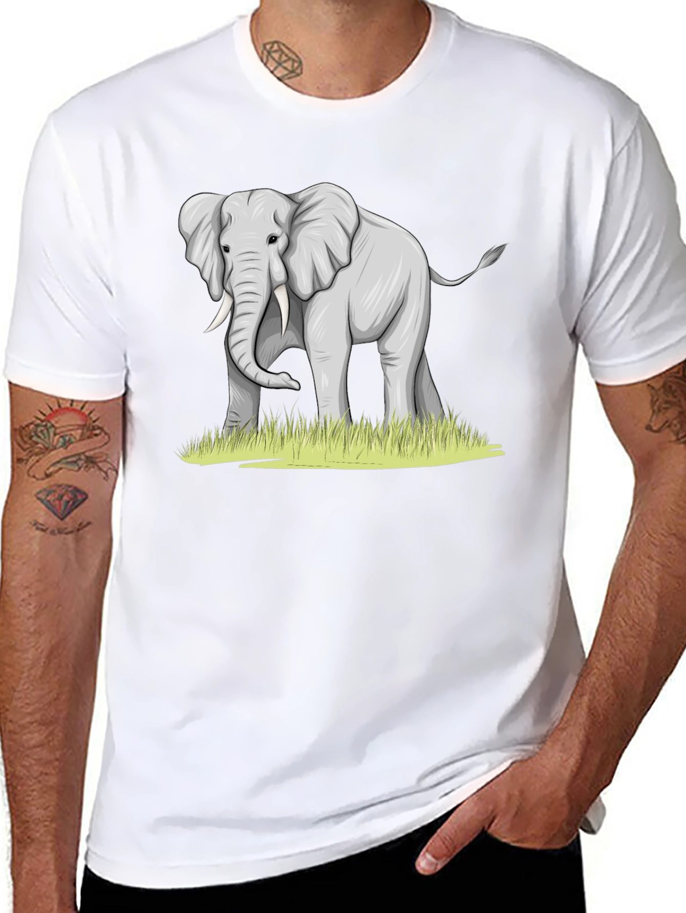 Elephant Graphic Tee - Black Casual Comfort
