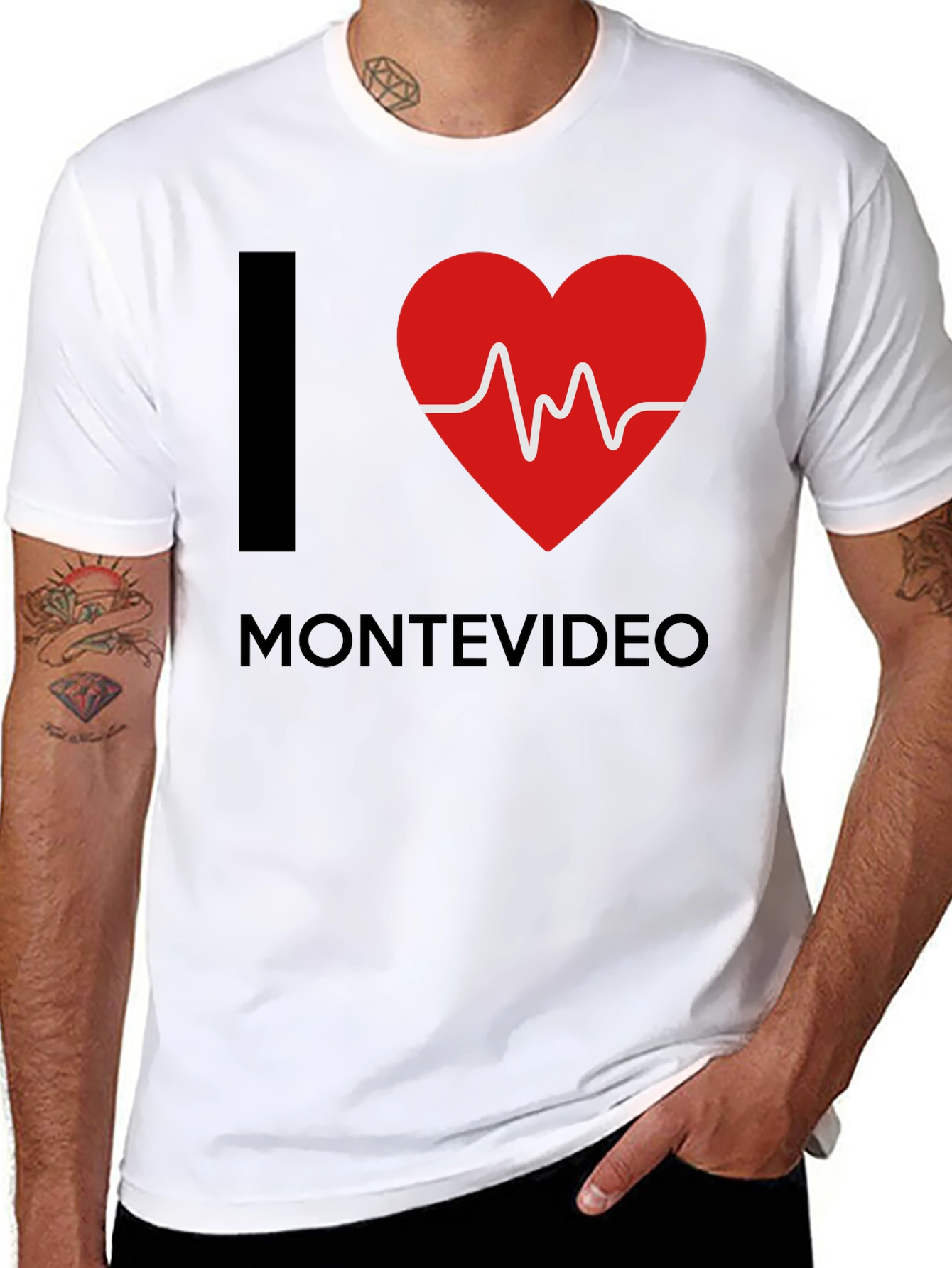 I Love Montevideo T-Shirt - Heartbeat Design