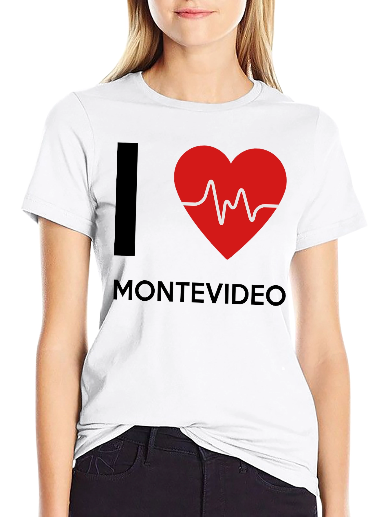 I Love Montevideo T-Shirt - Heartbeat Design