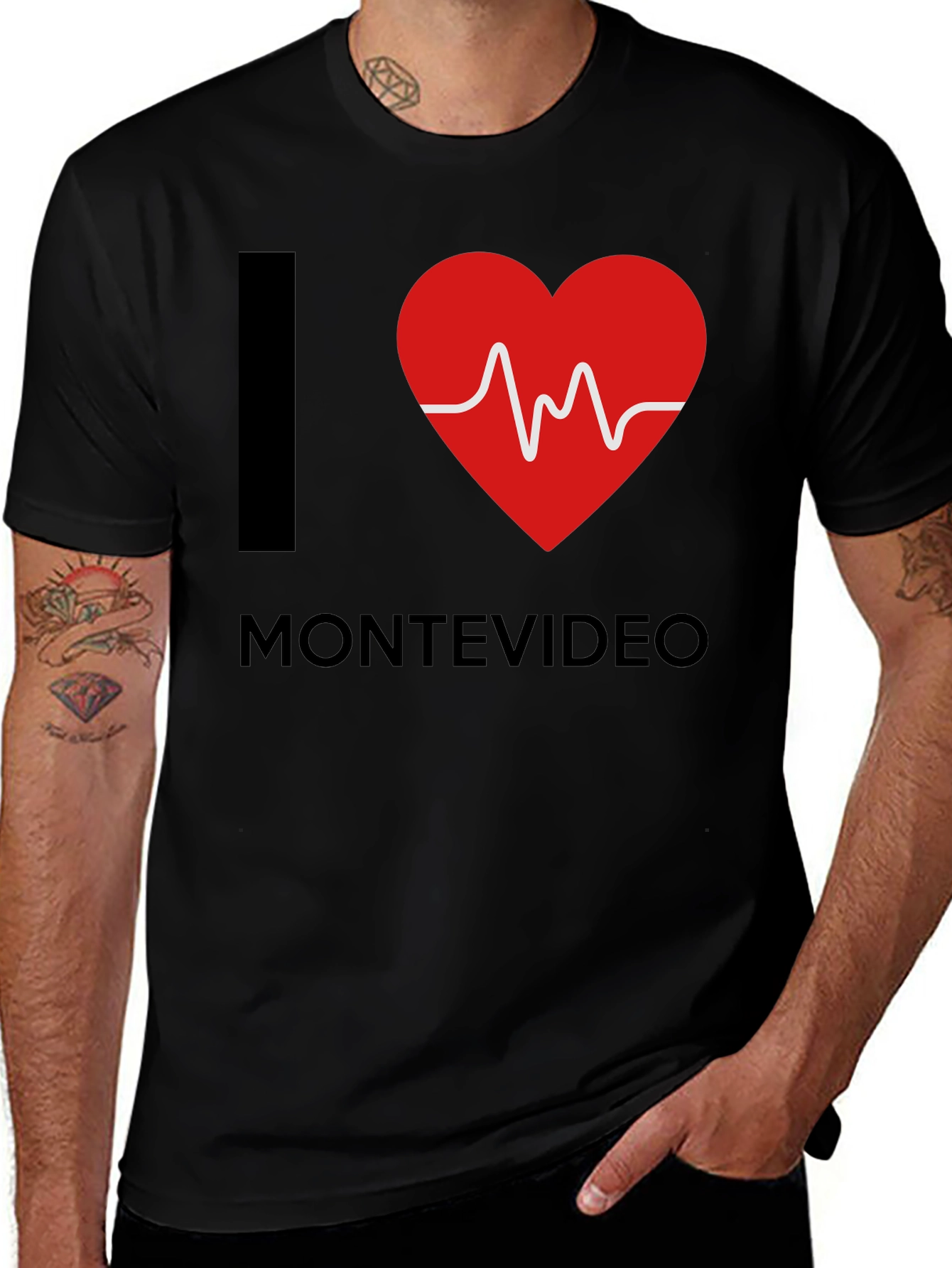 I Love Montevideo T-Shirt - Heartbeat Design