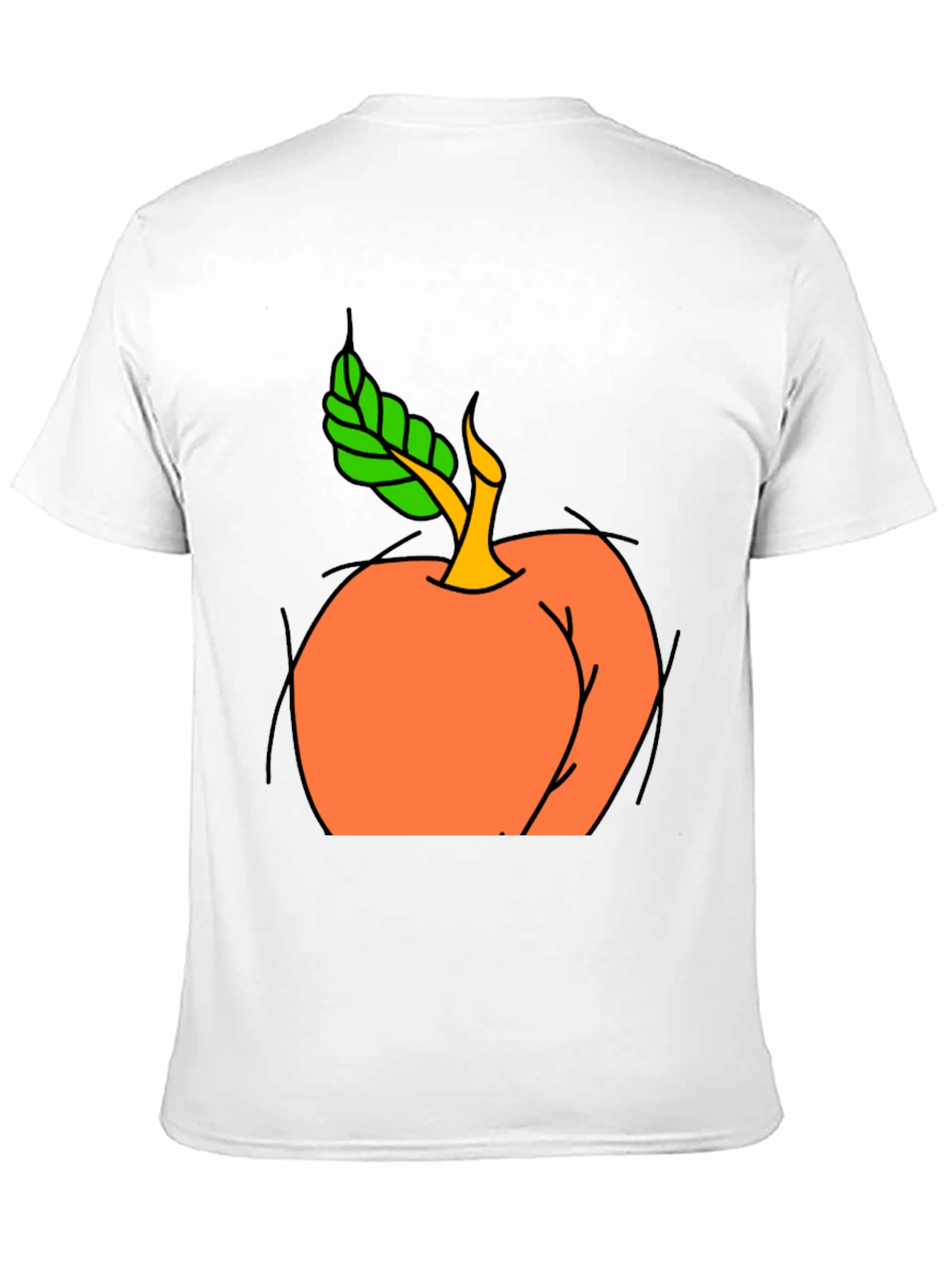 Peach Graphic Black T-Shirt