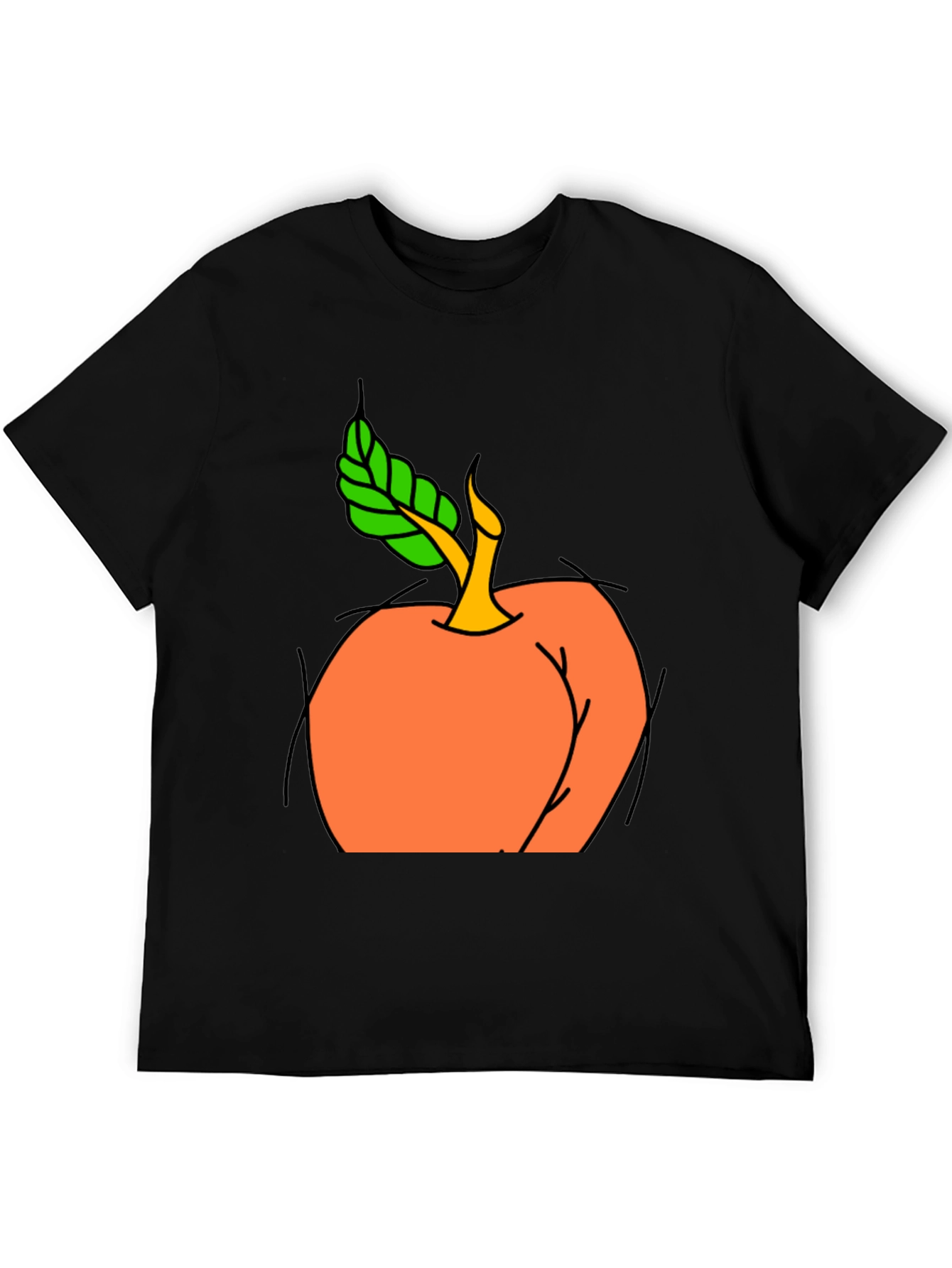 Peach Graphic Black T-Shirt