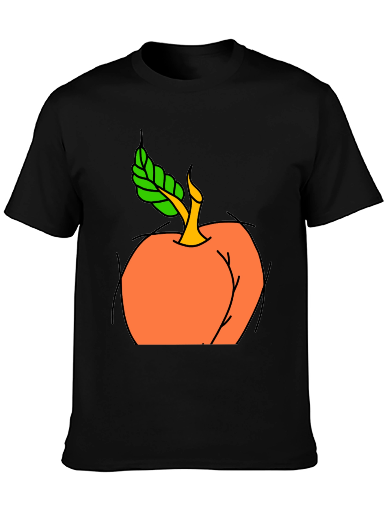 Peach Graphic Black T-Shirt