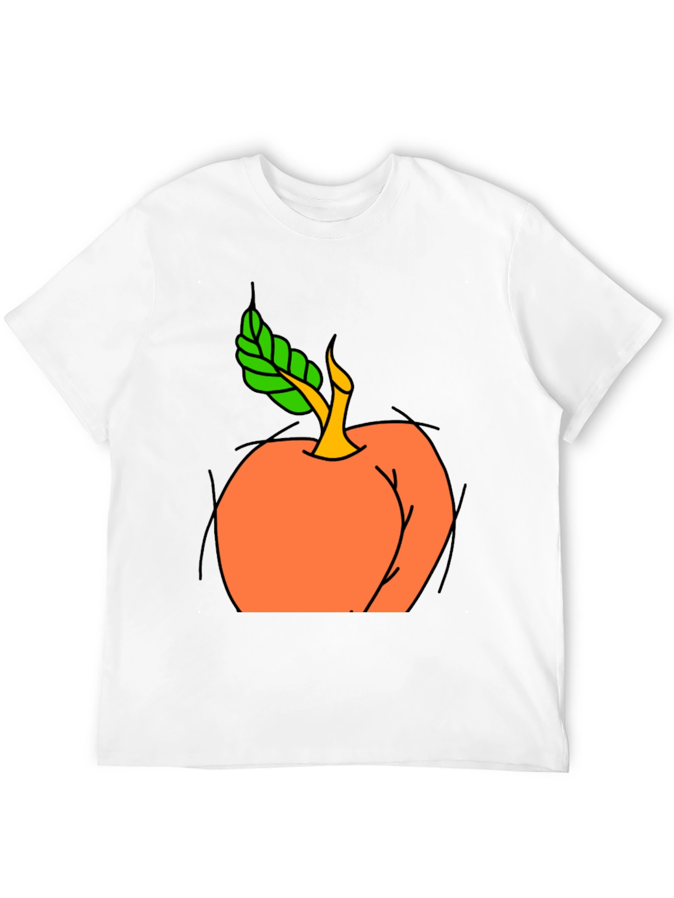Peach Graphic Black T-Shirt