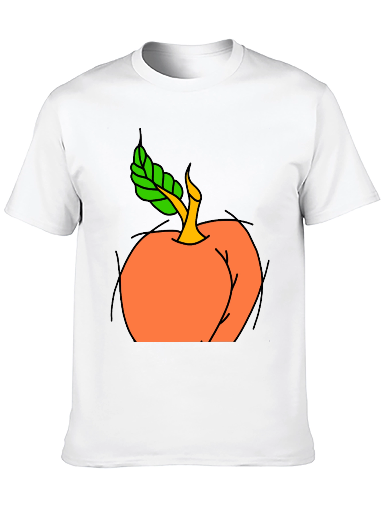 Peach Graphic Black T-Shirt