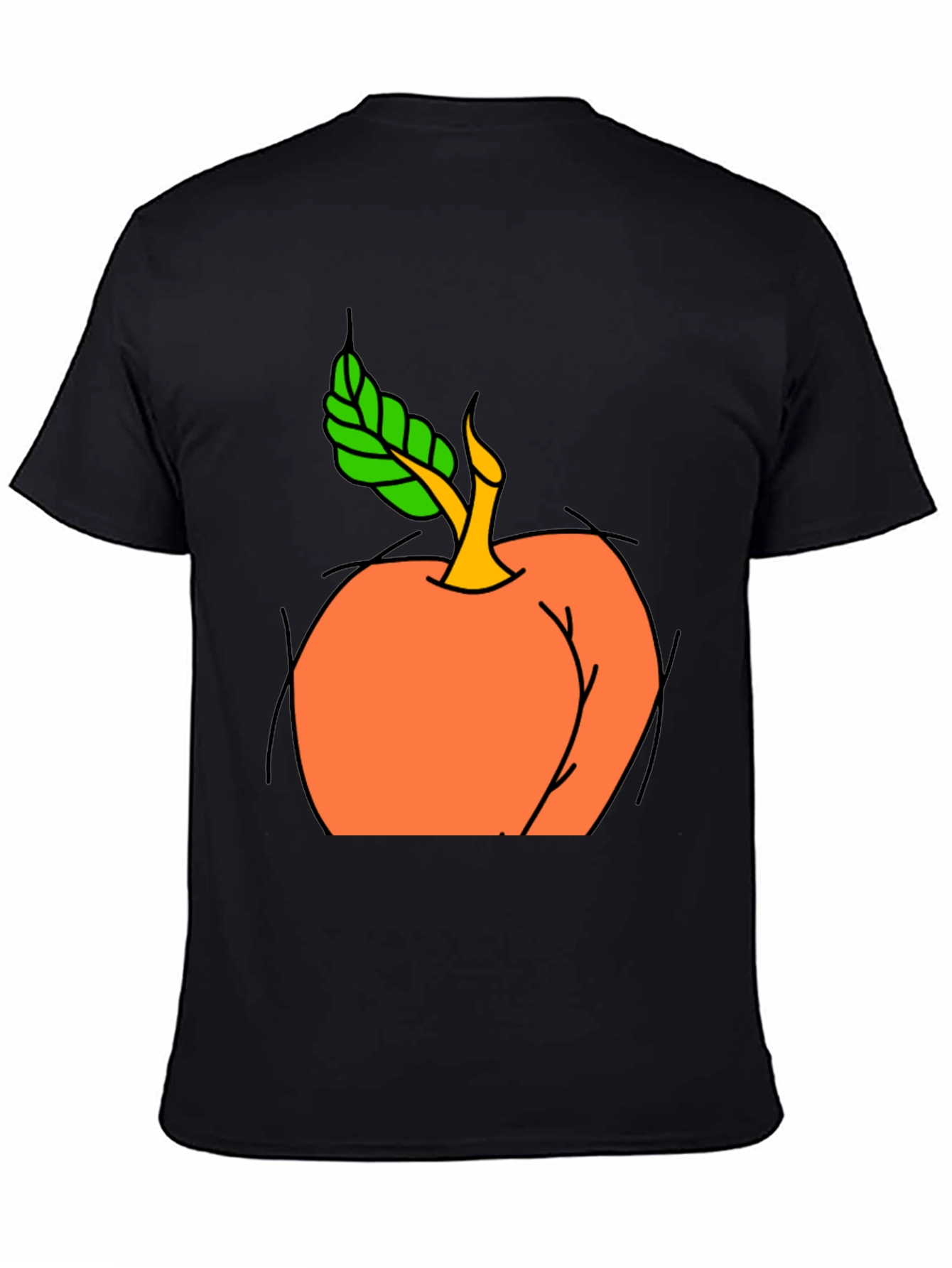 Peach Graphic Black T-Shirt