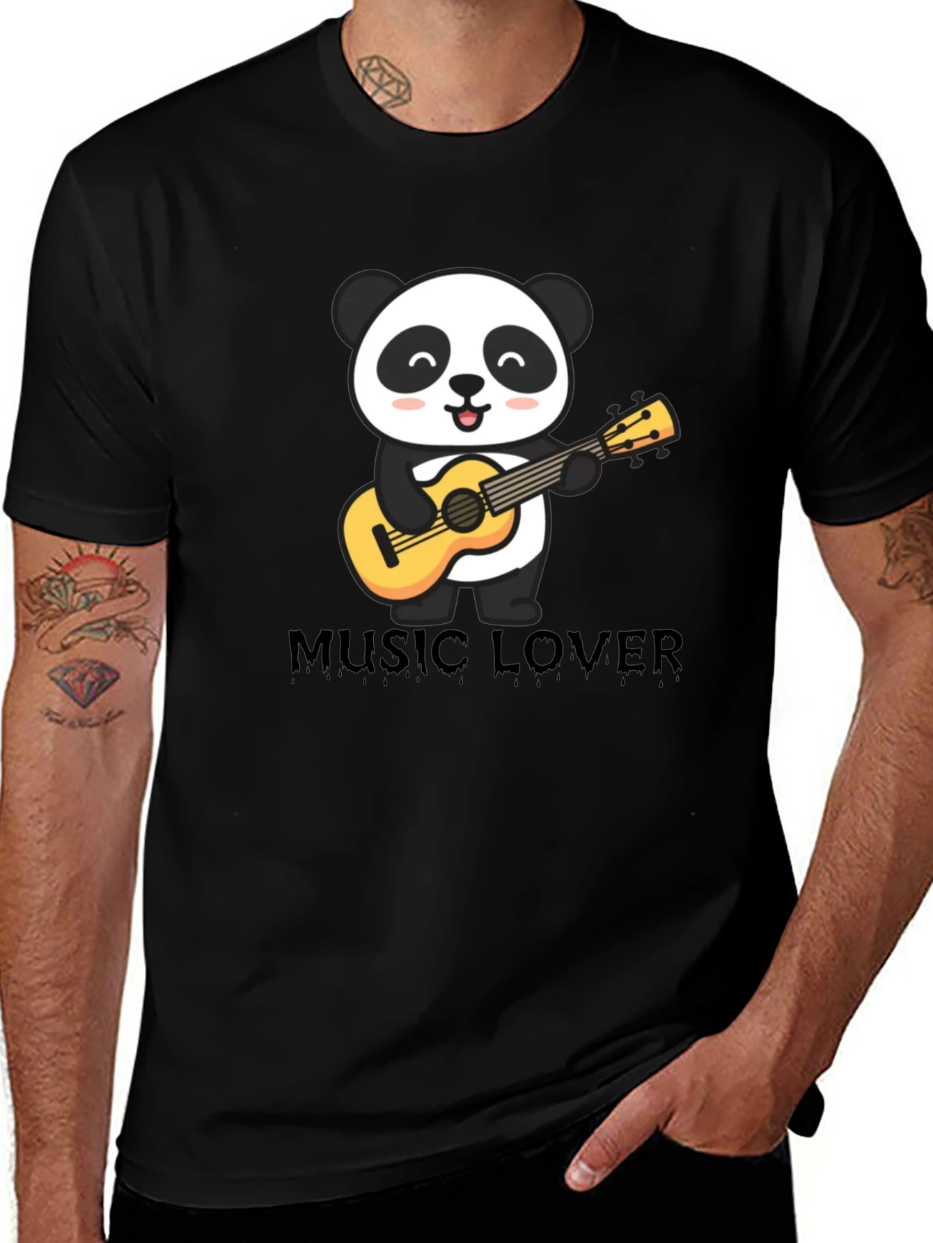 Panda Music Lover T-Shirt - Cute Guitar Player Tee