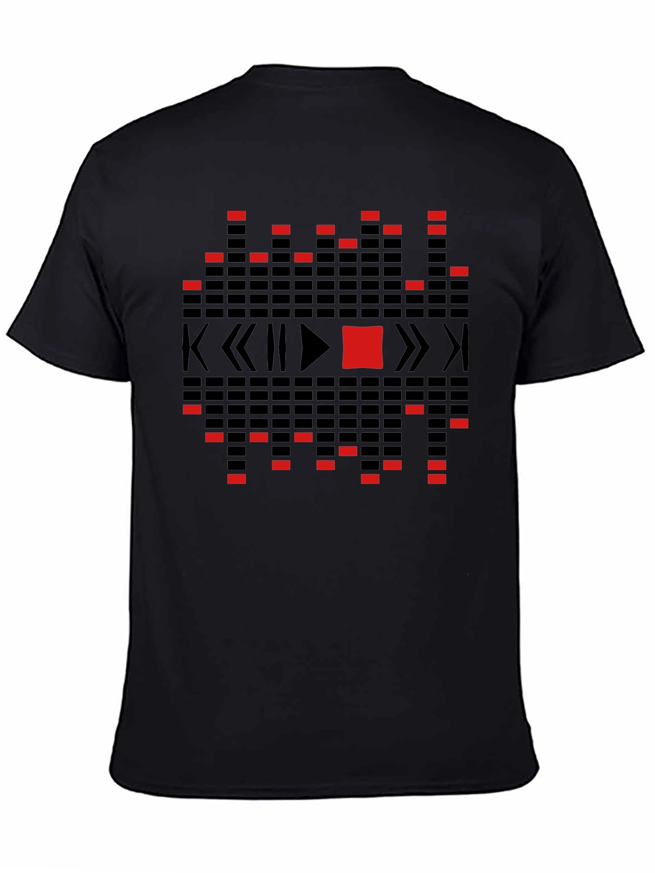 Abstract Graphic Black Crewneck T-shirt