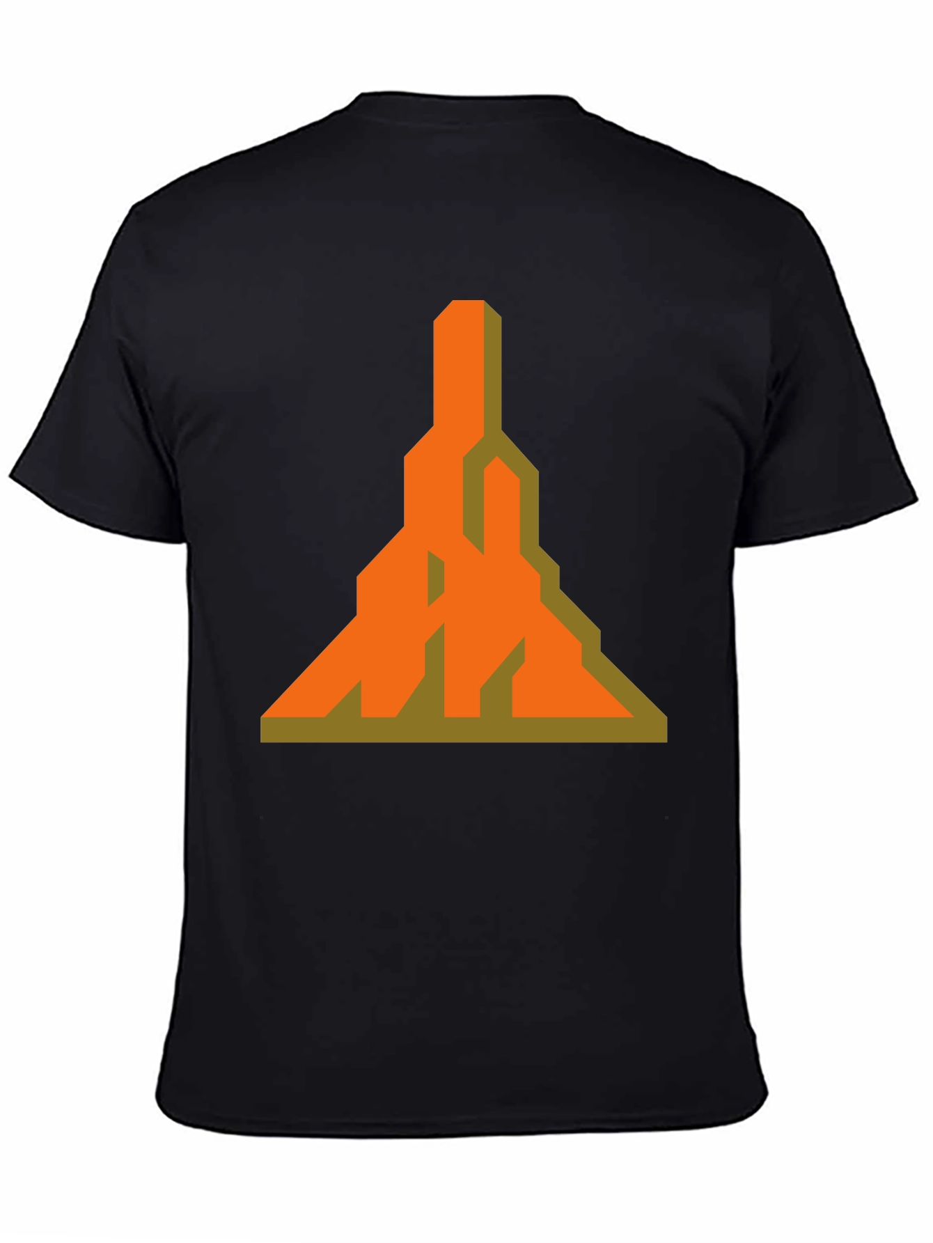 Geometric Graphic Tee - Unique Orange Design