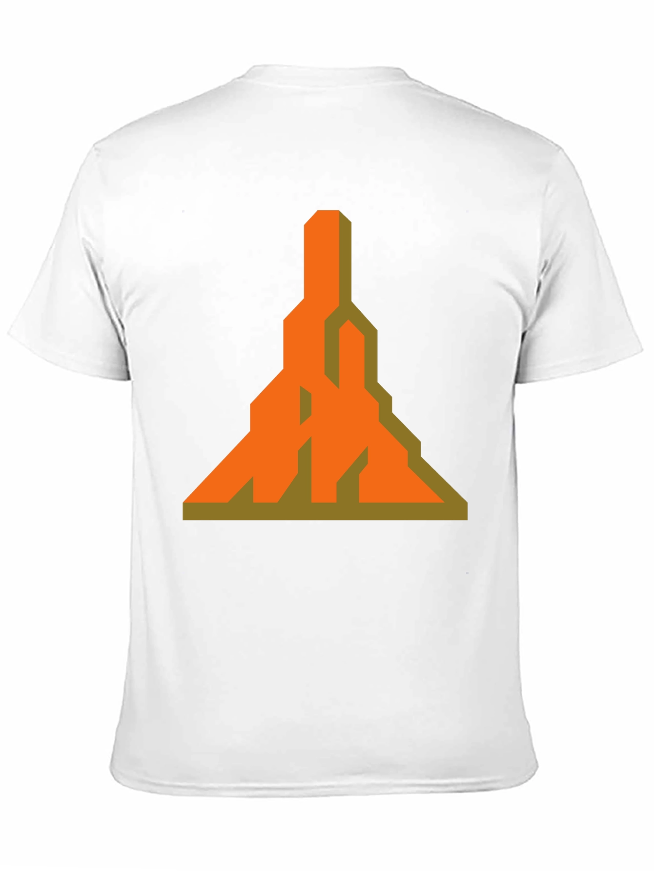 Geometric Graphic Tee - Unique Orange Design