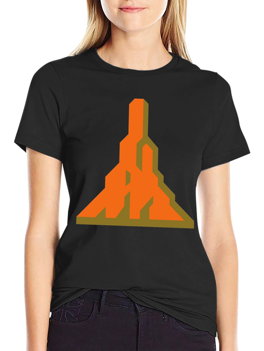 Geometric Graphic Tee - Unique Orange Design