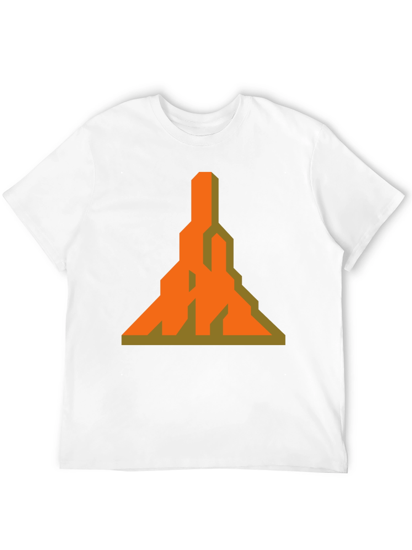 Geometric Graphic Tee - Unique Orange Design