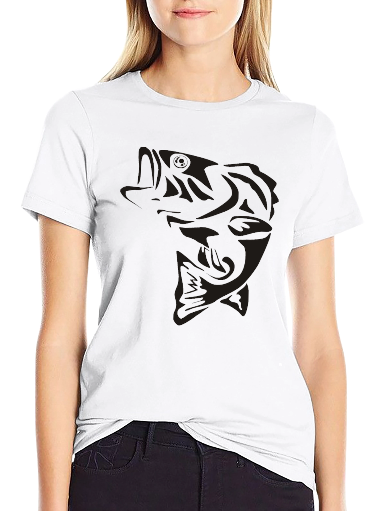 Bass Fishing Graphic Tee - Dark Angler Style