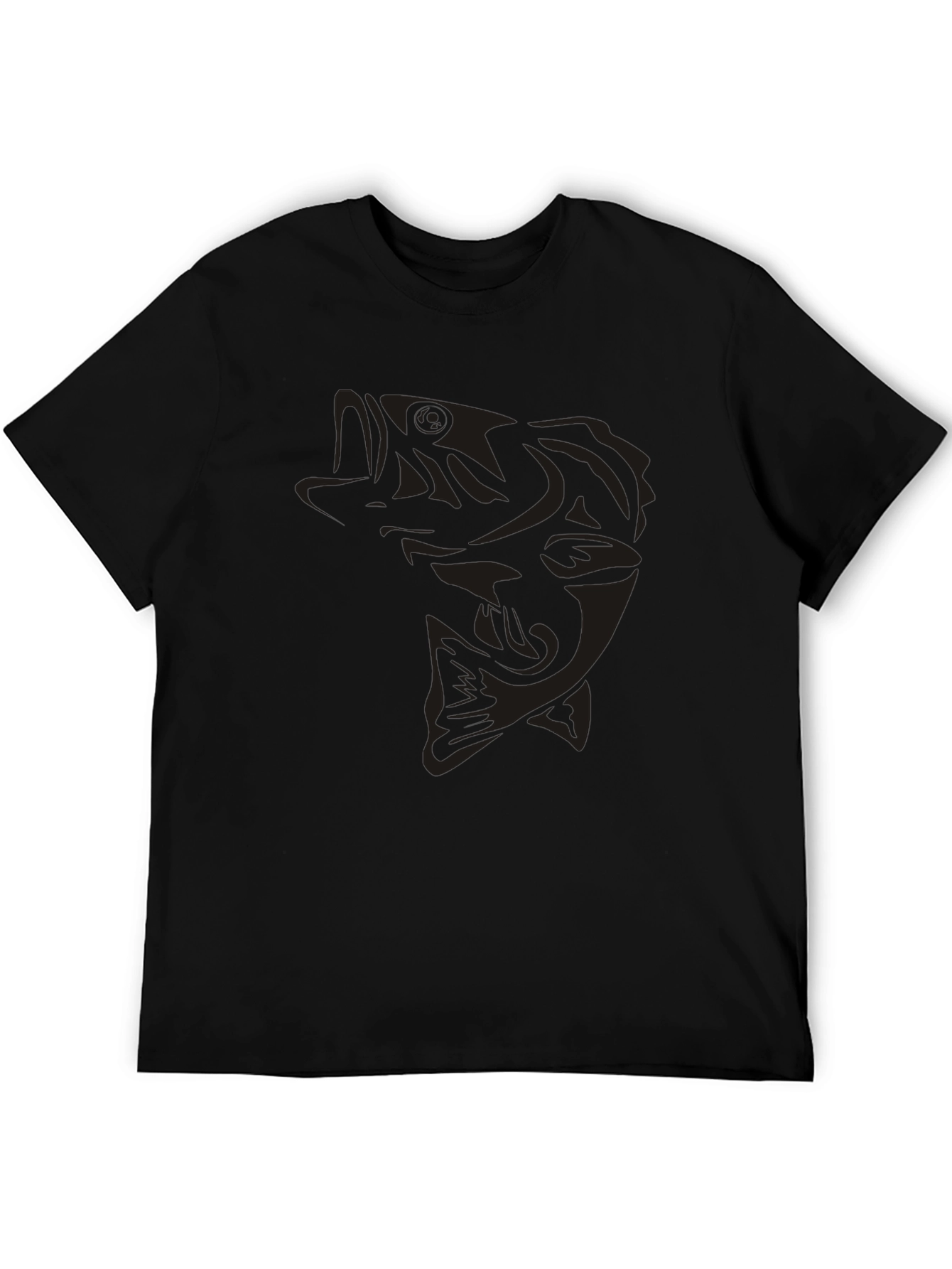 Bass Fishing Graphic Tee - Dark Angler Style