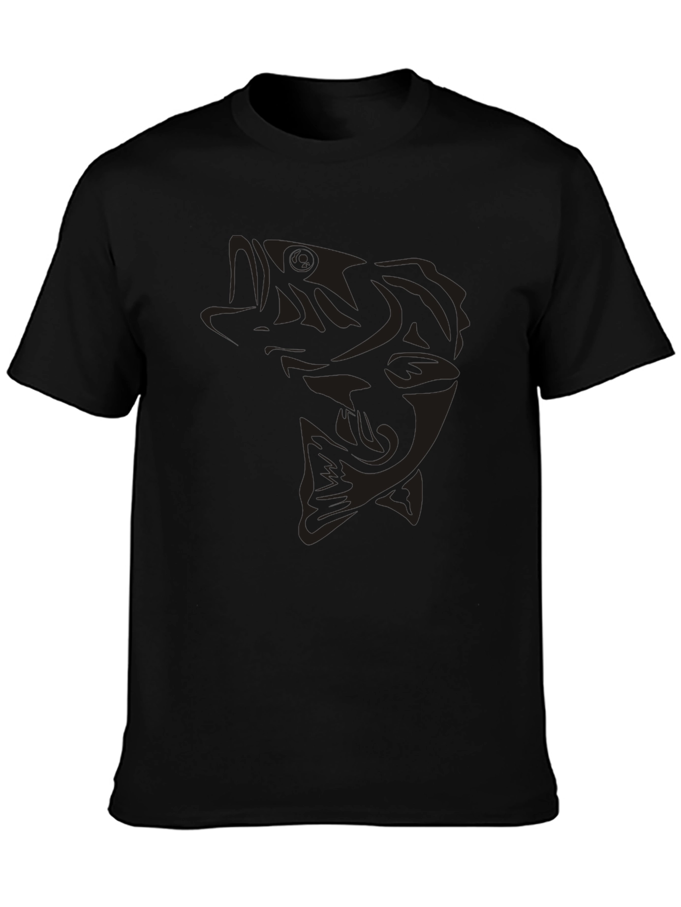 Bass Fishing Graphic Tee - Dark Angler Style